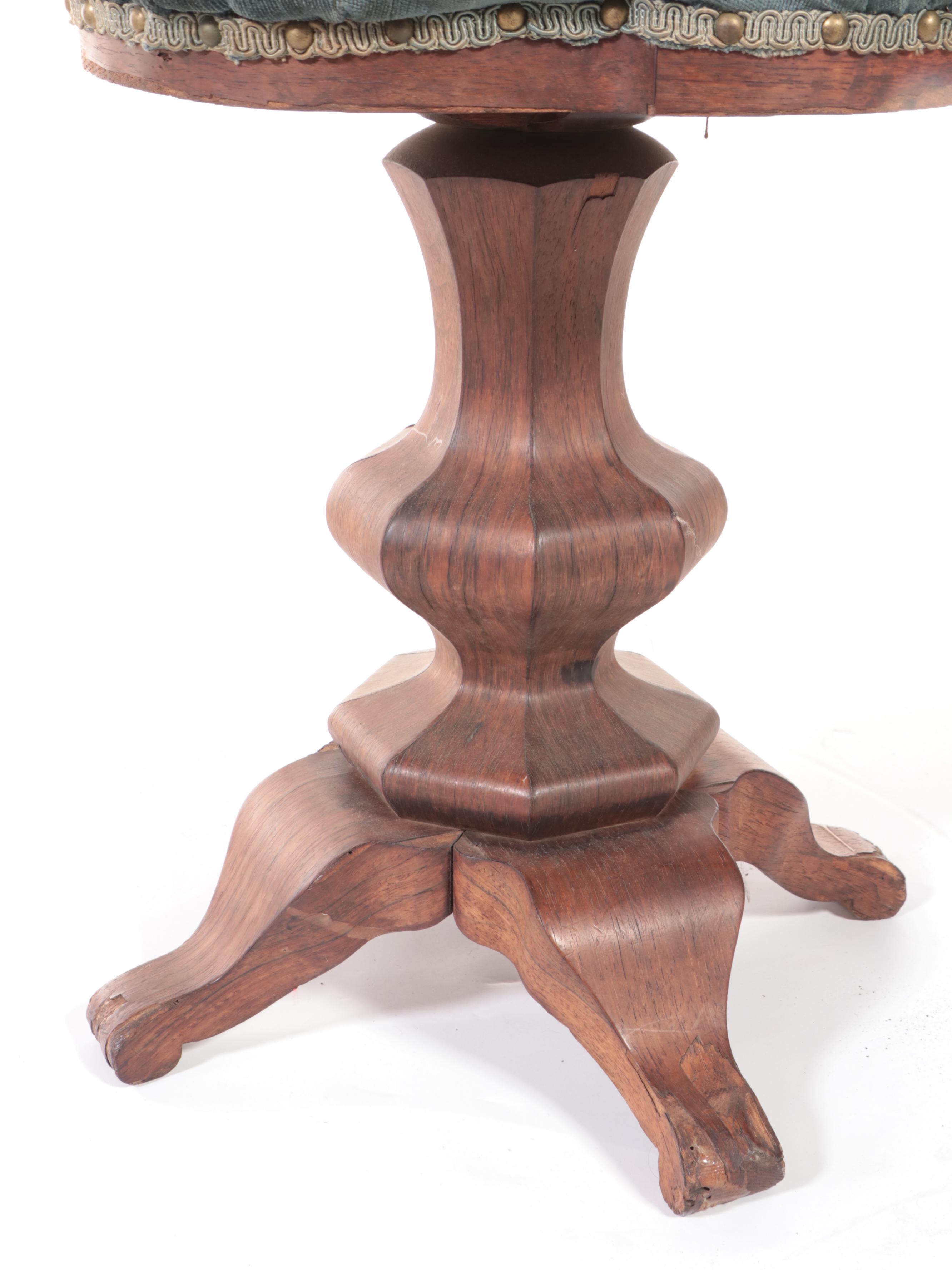 American Empire Mahogany Stool, Early to Mid 19th Century