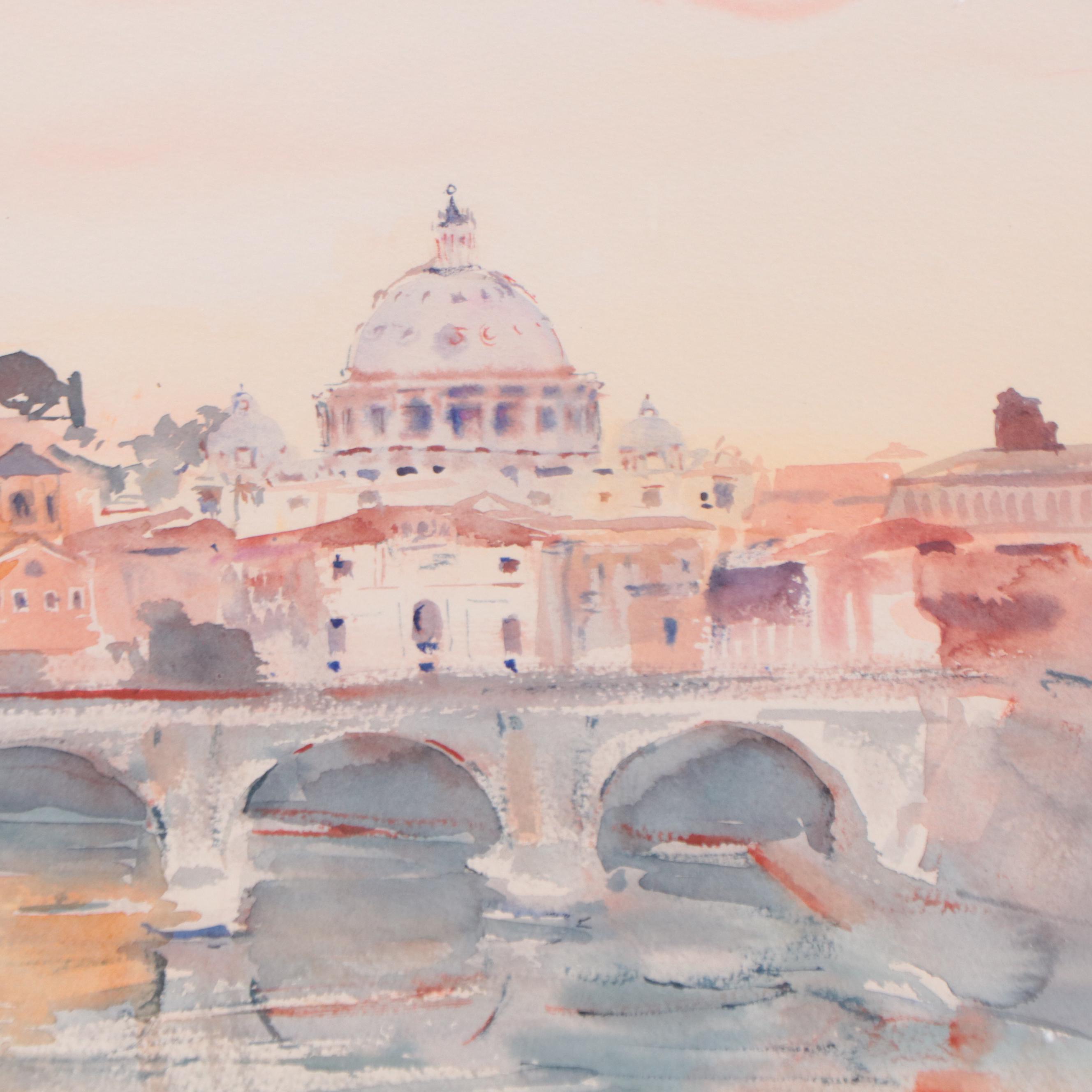 Giovanni Sacchetti Watercolor Painting "And Above All, St. Peter's," 2004