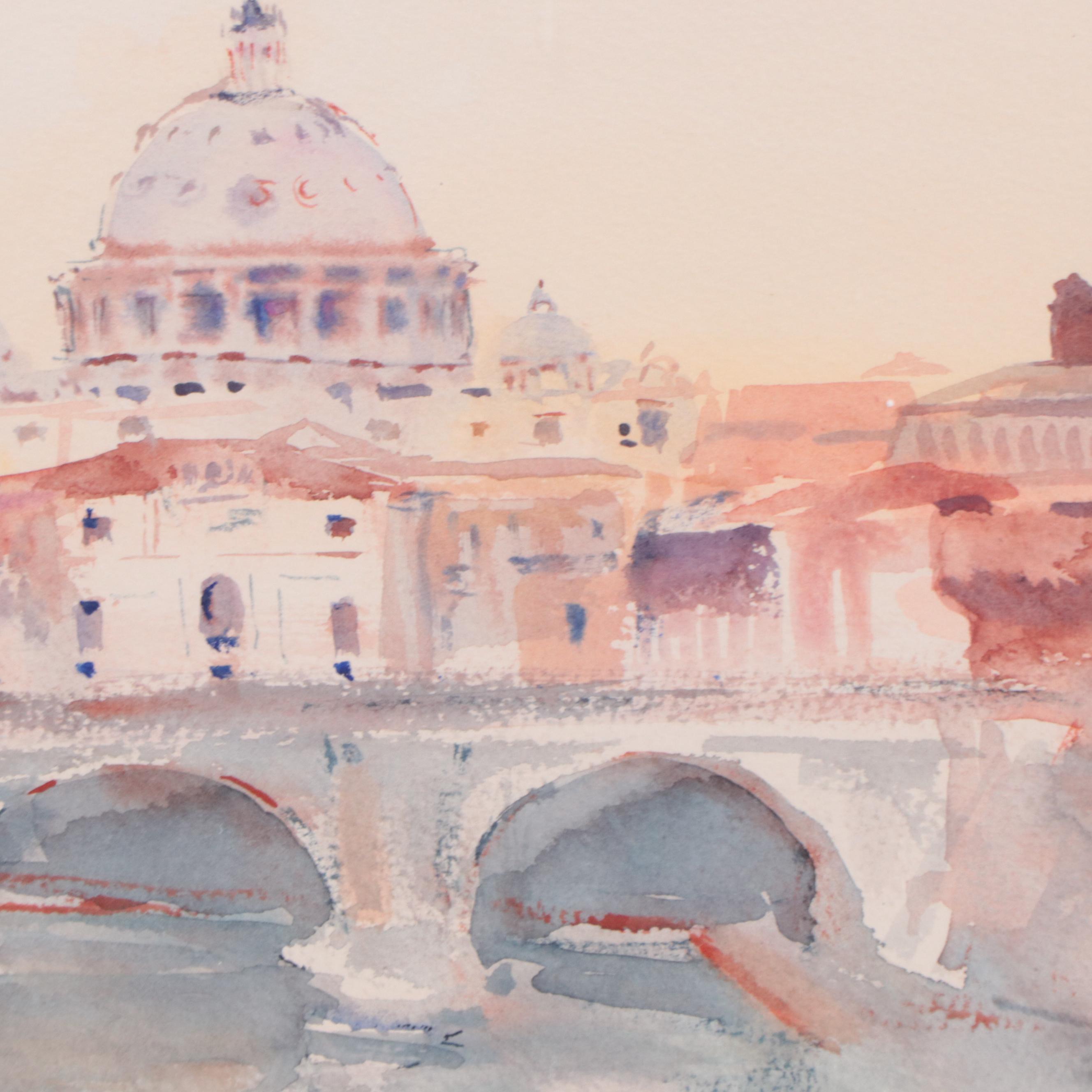 Giovanni Sacchetti Watercolor Painting "And Above All, St. Peter's," 2004