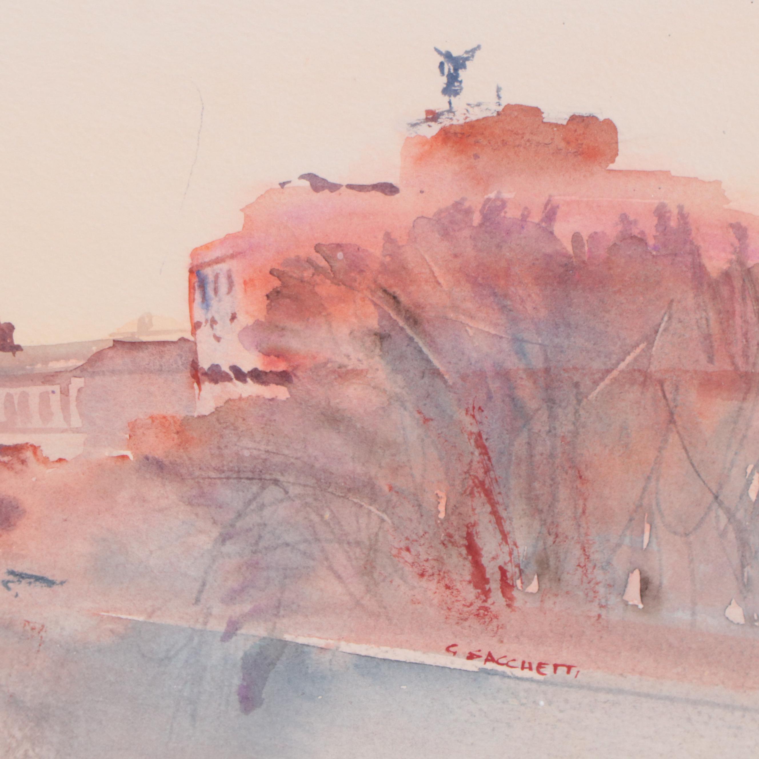 Giovanni Sacchetti Watercolor Painting "And Above All, St. Peter's," 2004
