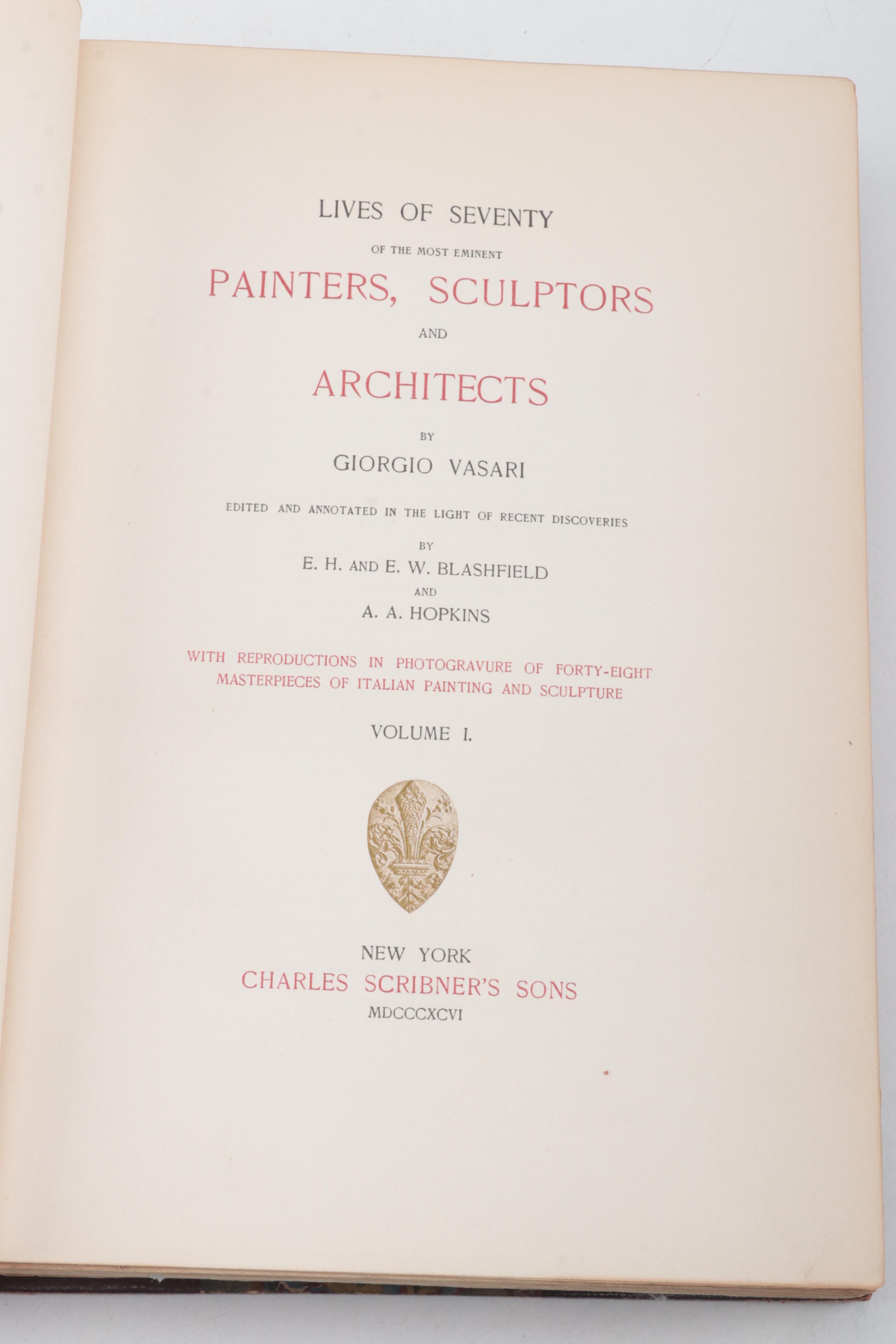 "Lives of Seventy of the Most Eminent Painters" Four-Volume Set, 1896