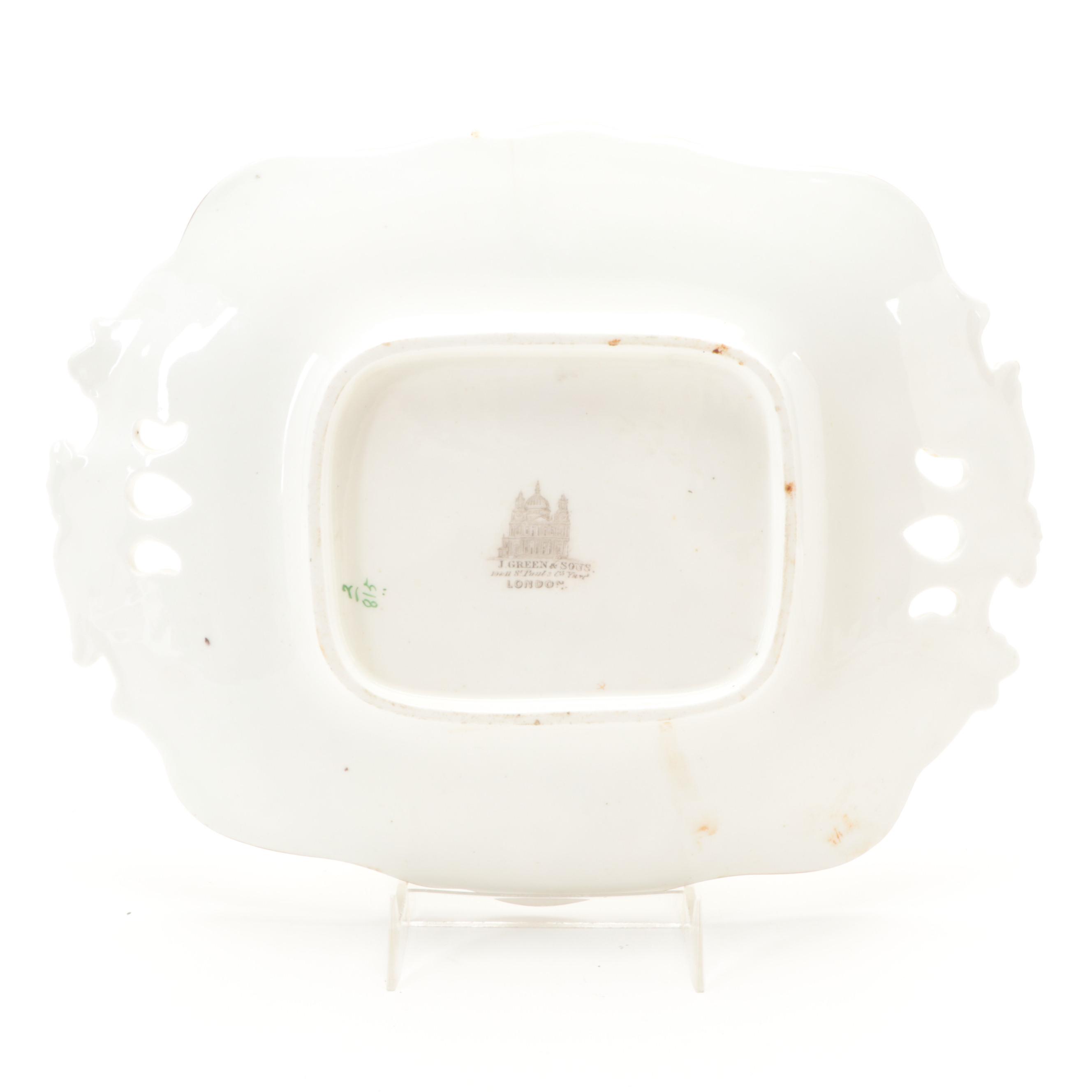 Group of English Porcelain with Mintons "Seaweed," J. Green G Sons, 19th Century