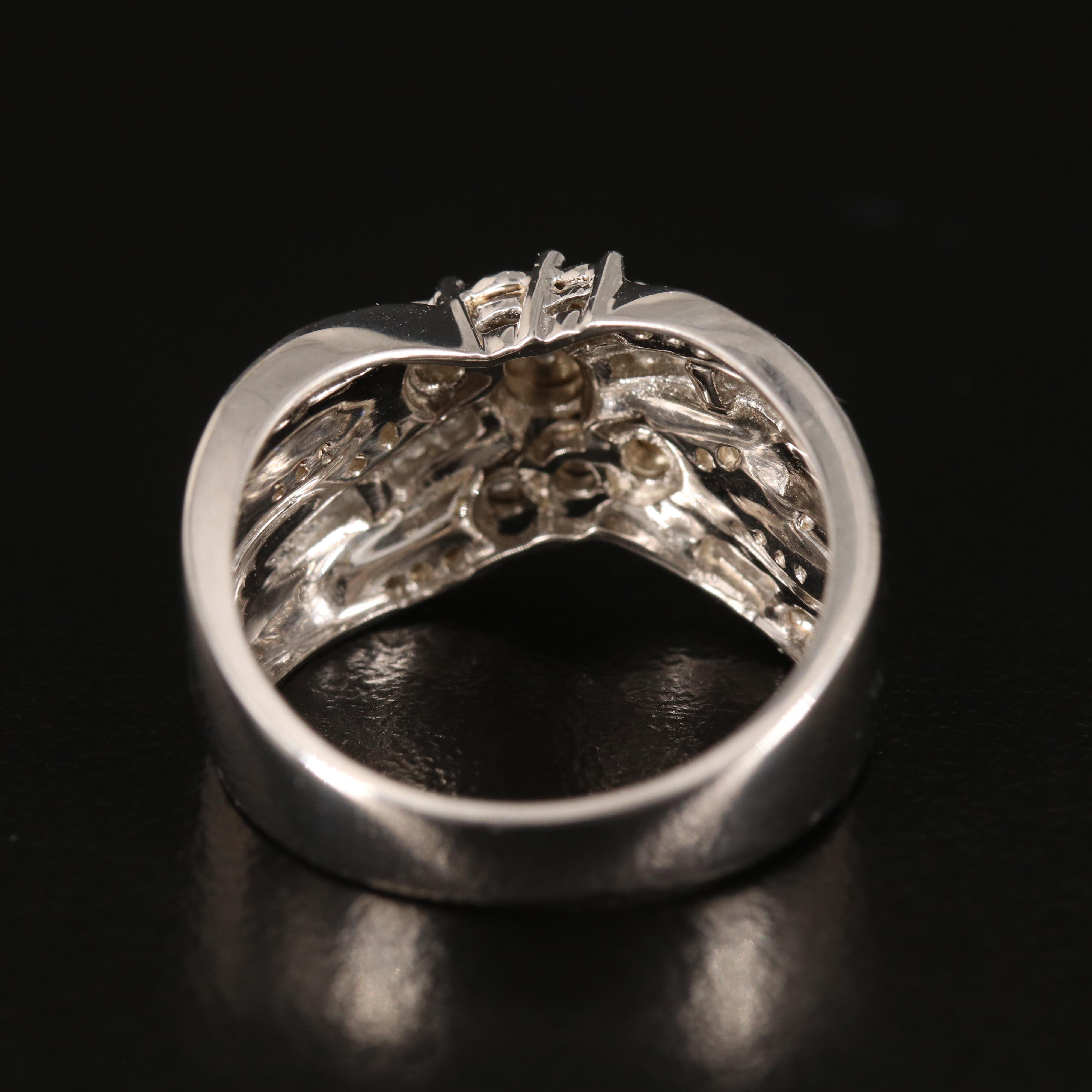 Sterling Diamond Crossover Ring