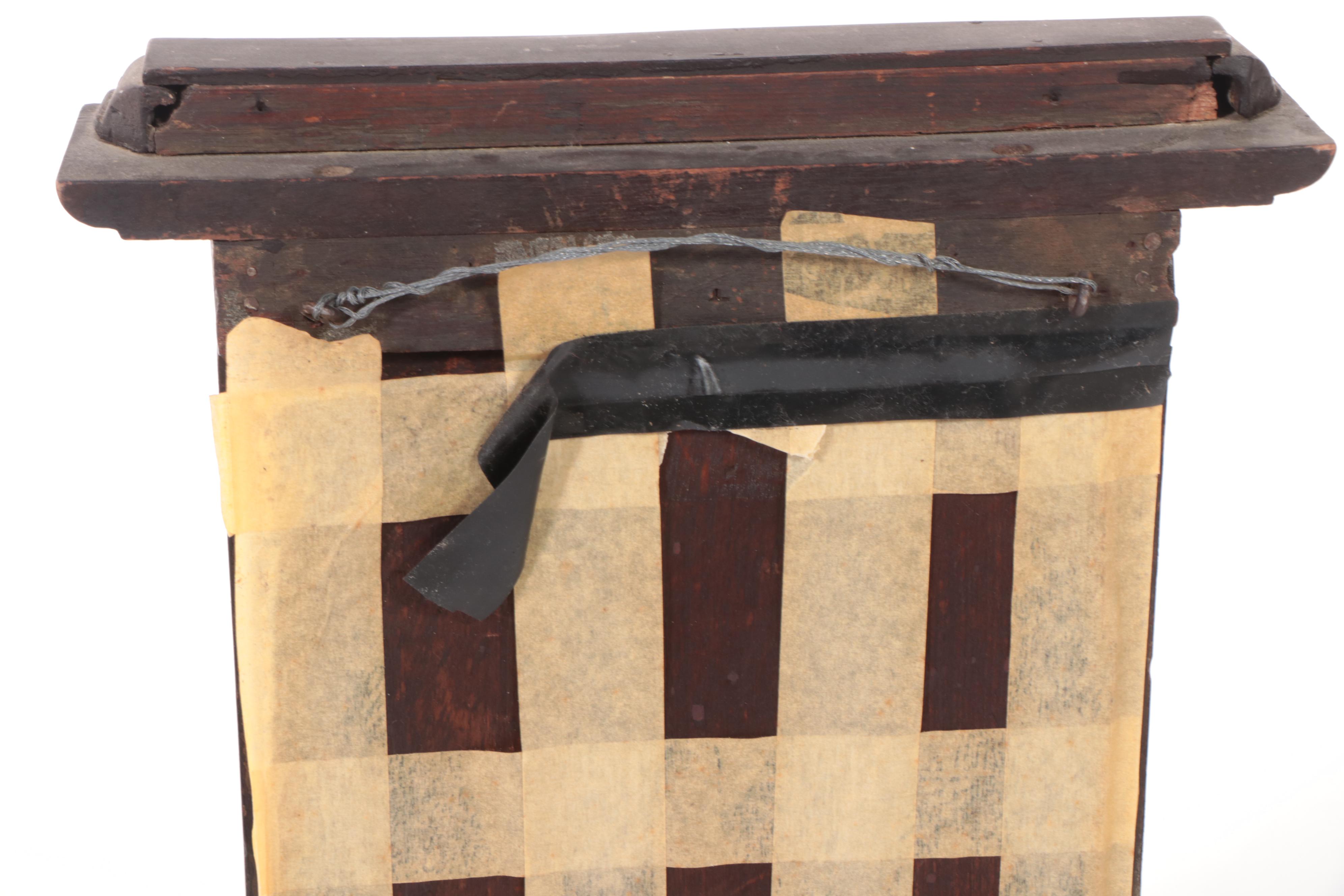 Victorian Walnut Finish Wall Mirror with Print of Boys Playing Leapfrog, 19th C
