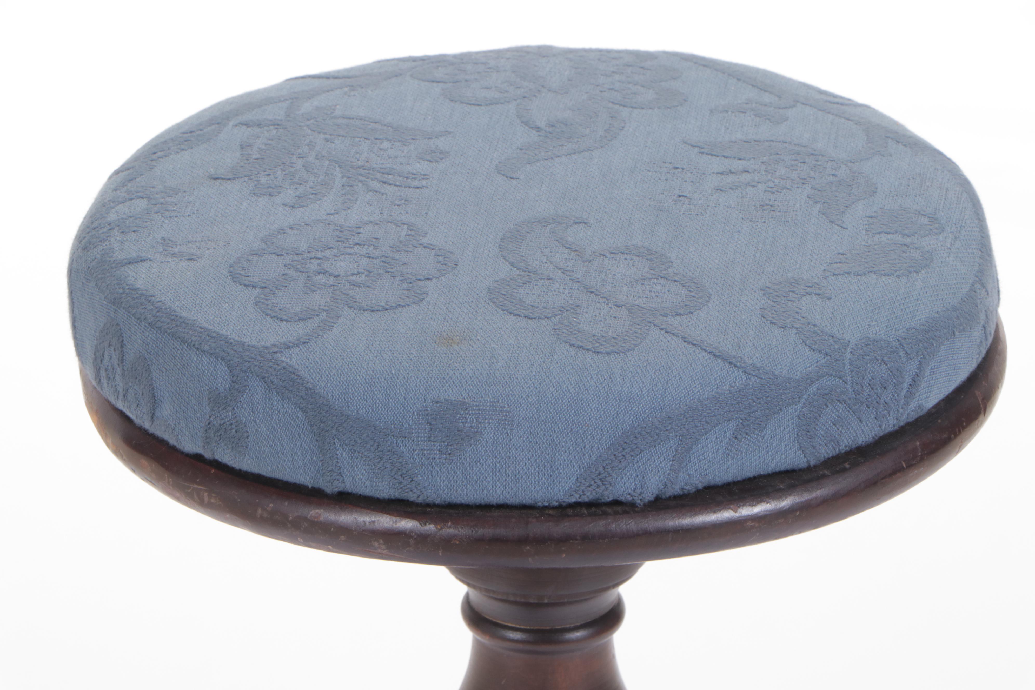 Victorian Walnut Revolving Piano Stool, Late 19th Century