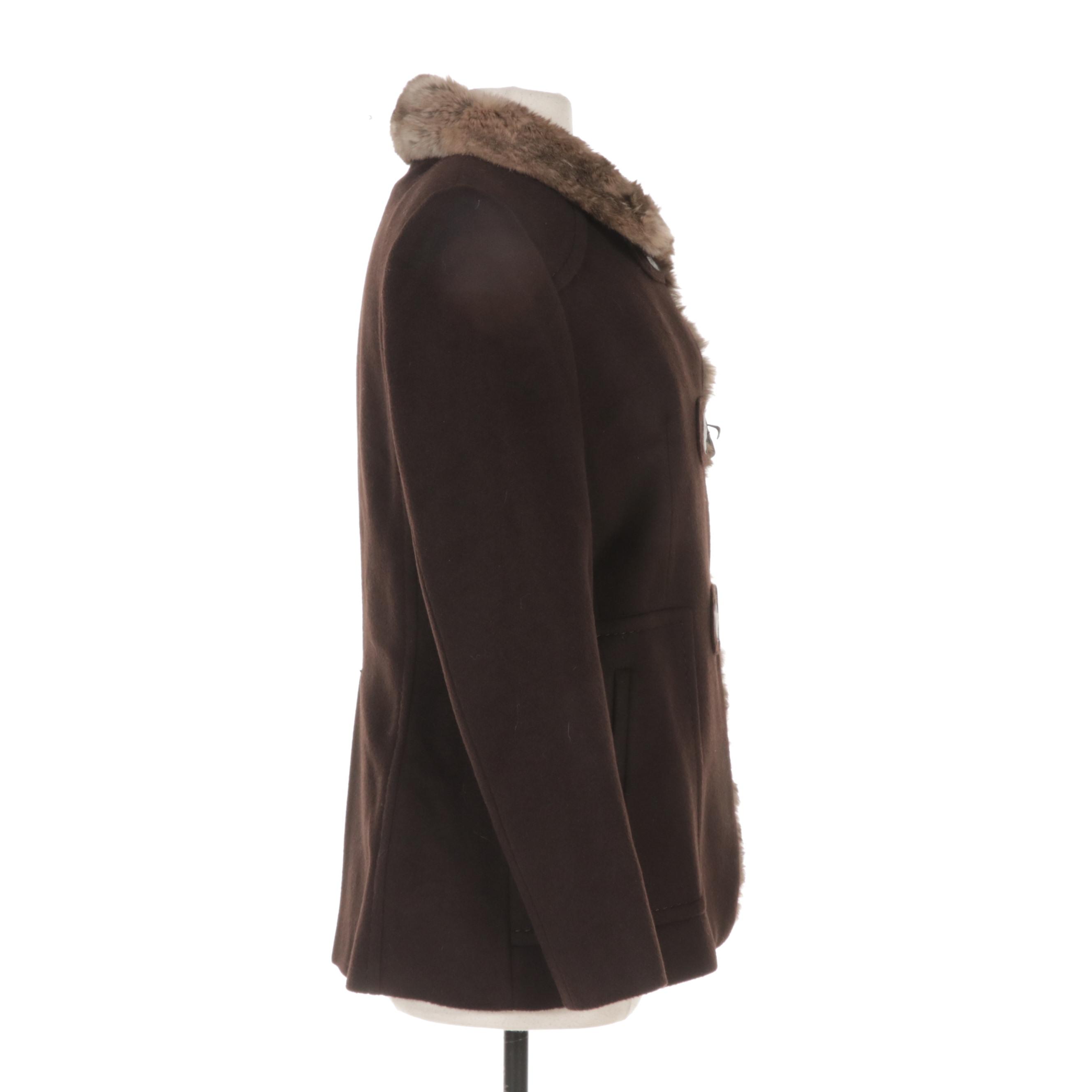 Cinzia Rocca Angora and Wool Jacket with Rabbit Fur Trim