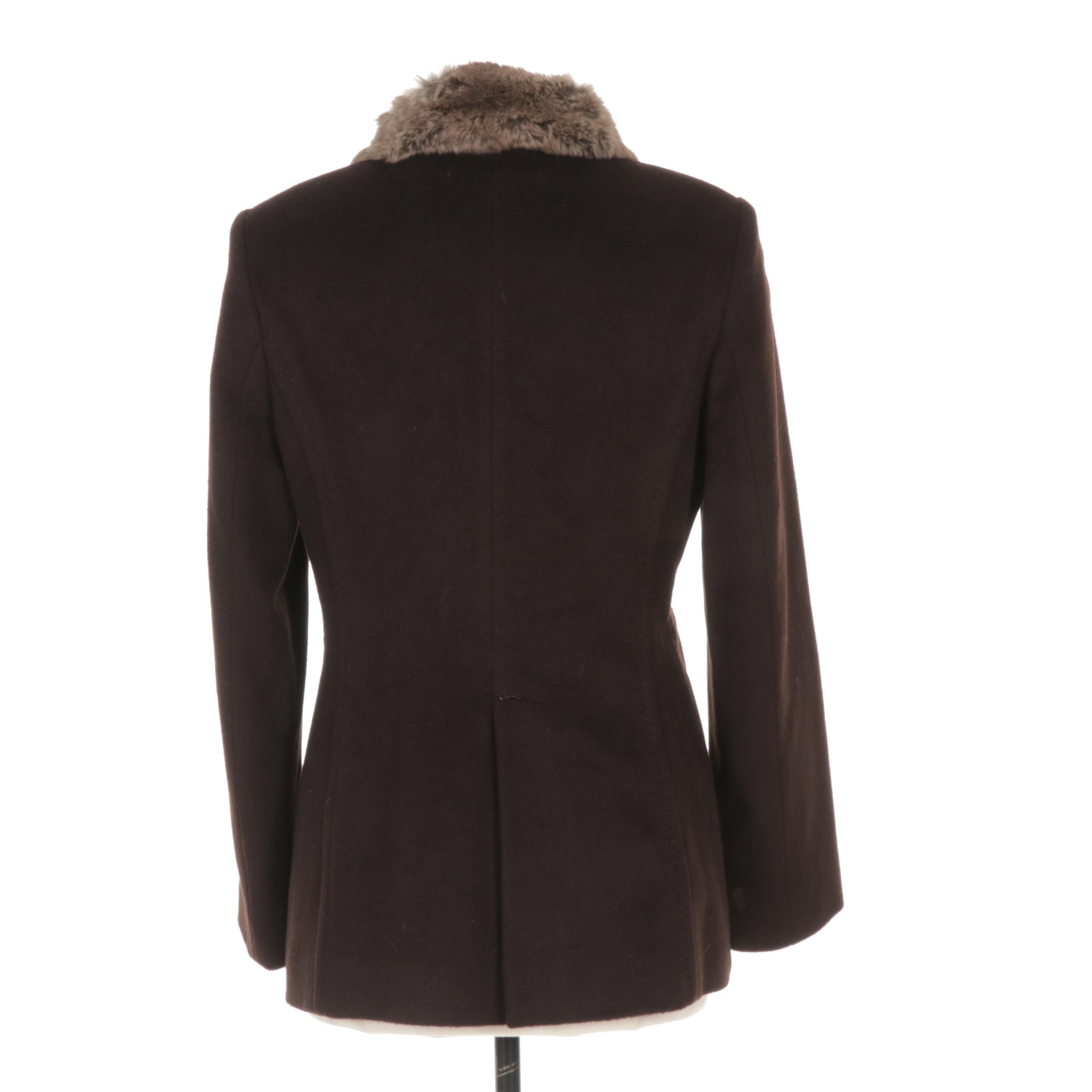 Cinzia Rocca Angora and Wool Jacket with Rabbit Fur Trim