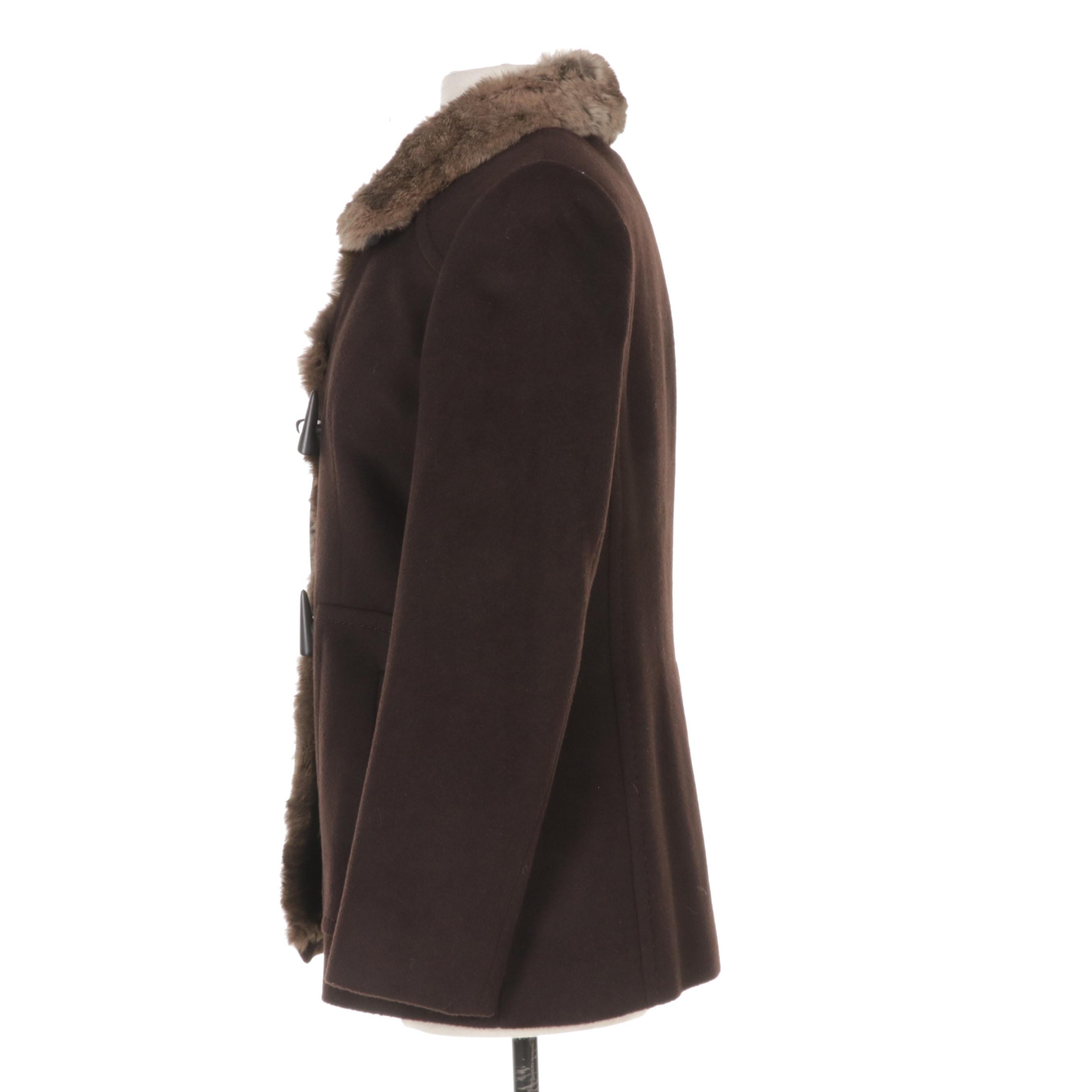 Cinzia Rocca Angora and Wool Jacket with Rabbit Fur Trim