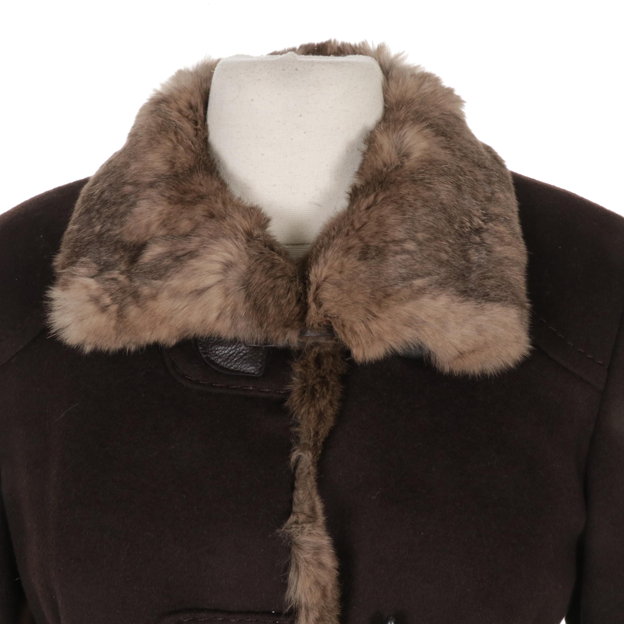 Cinzia Rocca Angora and Wool Jacket with Rabbit Fur Trim