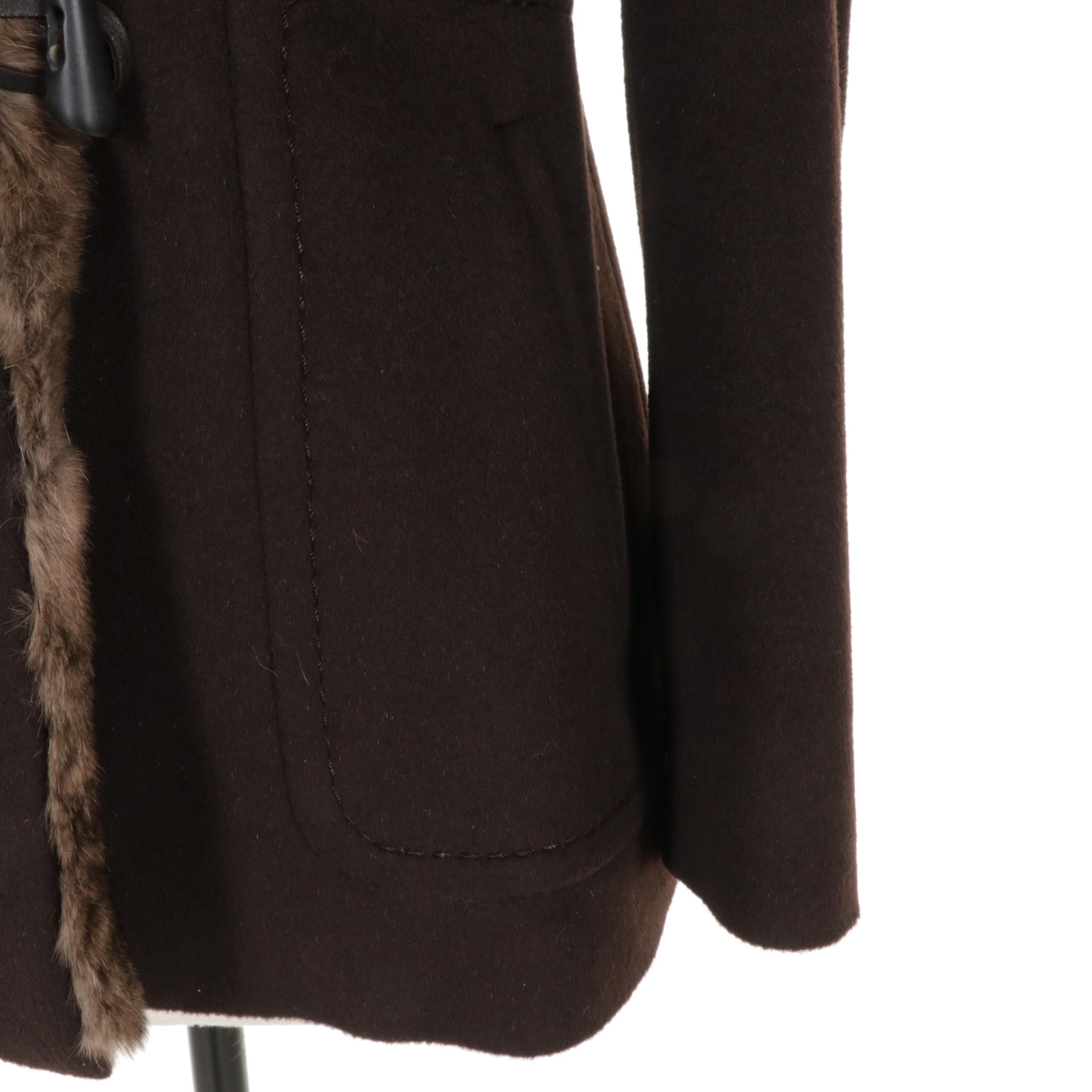 Cinzia Rocca Angora and Wool Jacket with Rabbit Fur Trim