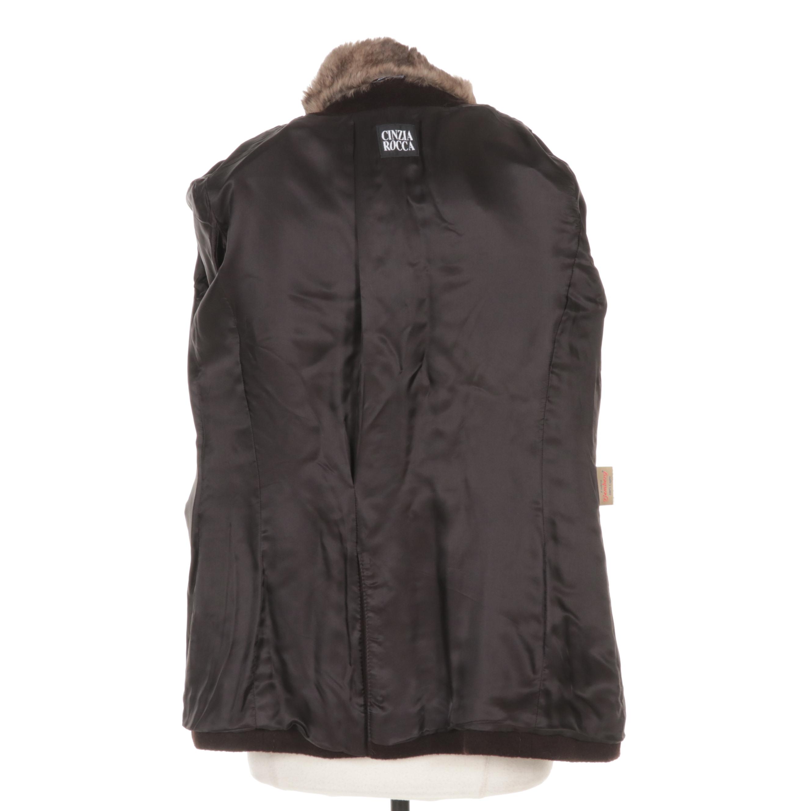 Cinzia Rocca Angora and Wool Jacket with Rabbit Fur Trim