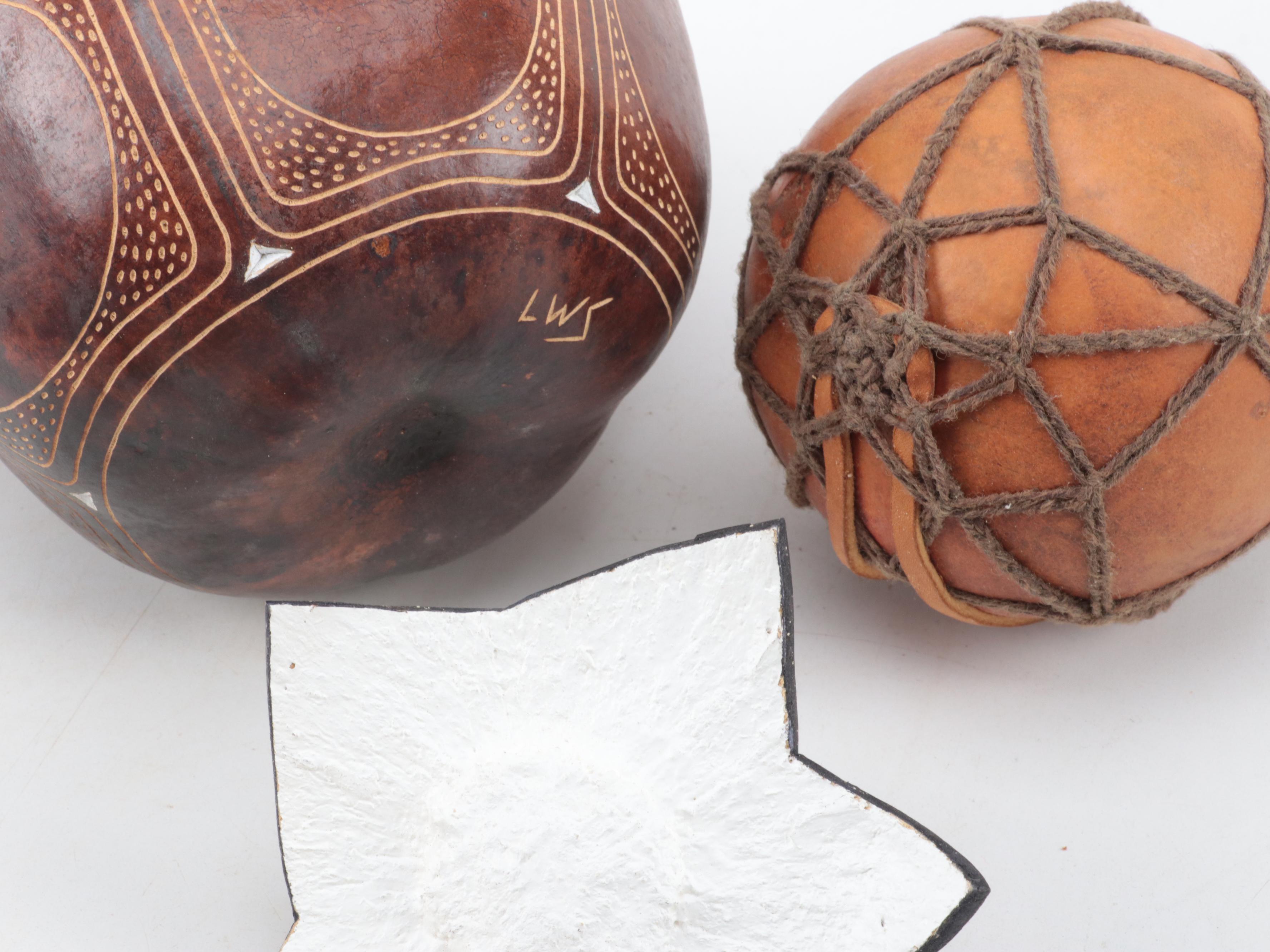 Oxford Gourd Ensemble with Larry Sherman Gourd and Spalted-Maple Bowl