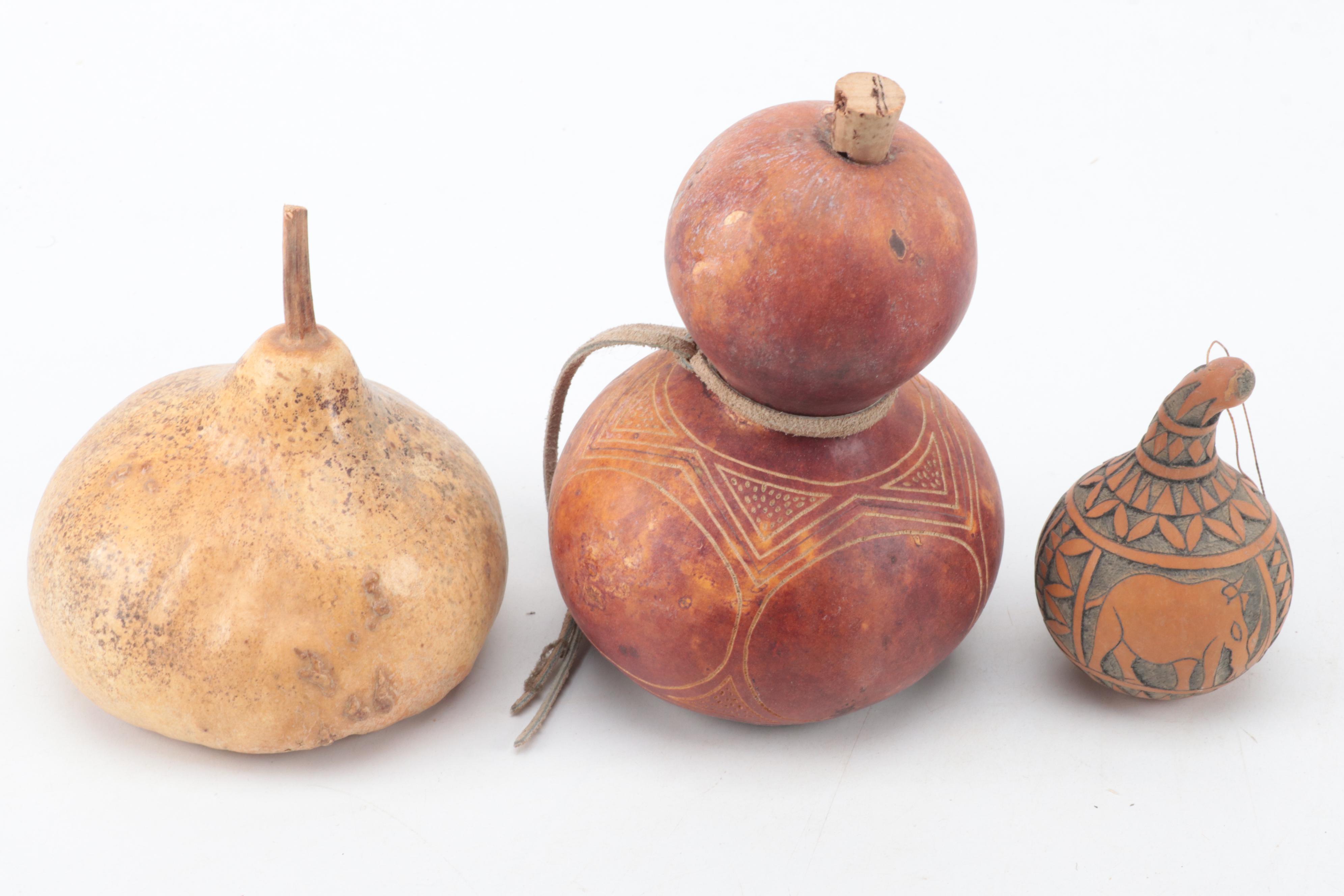 Oxford Gourd Ensemble with Larry Sherman Gourd and Spalted-Maple Bowl