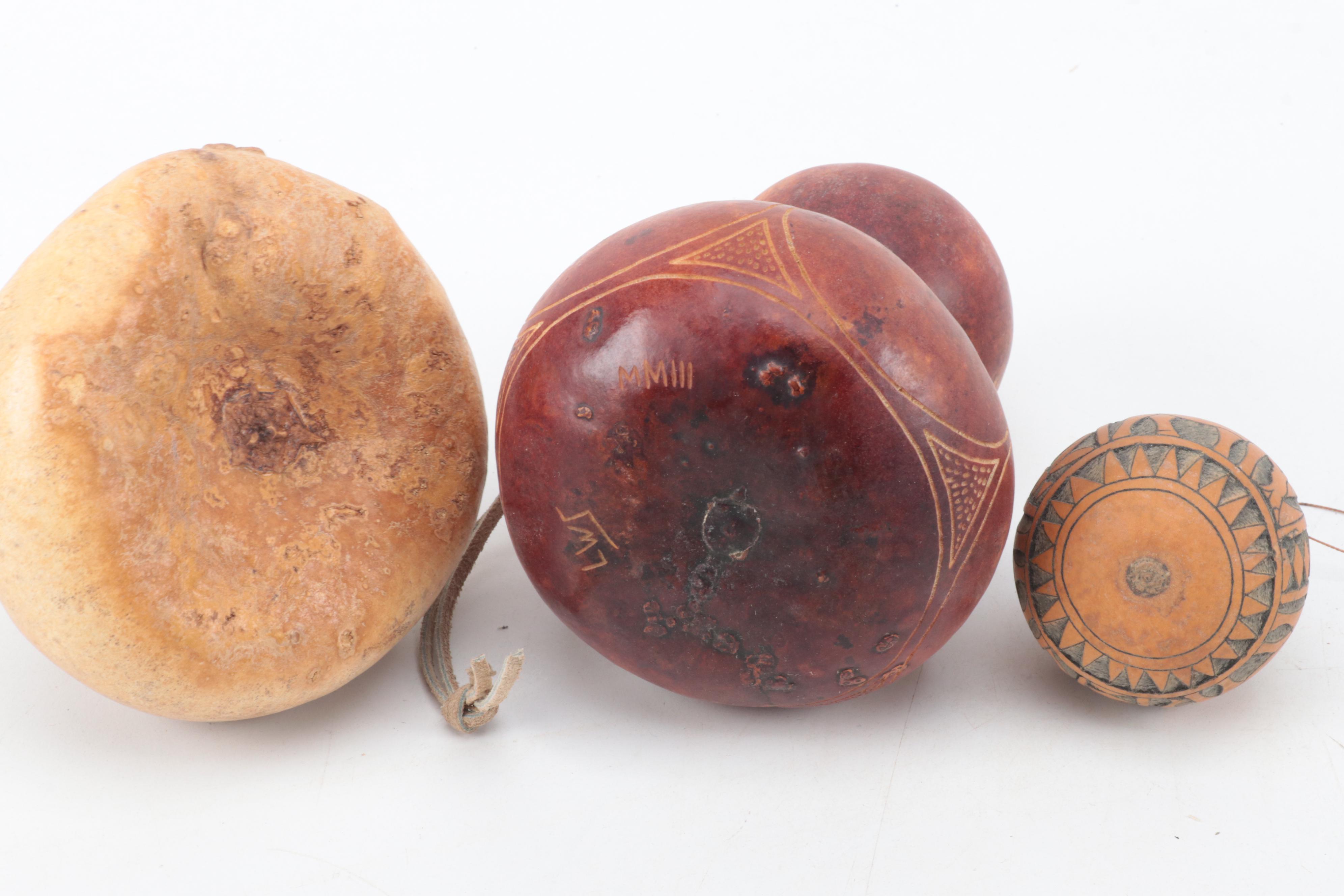 Oxford Gourd Ensemble with Larry Sherman Gourd and Spalted-Maple Bowl