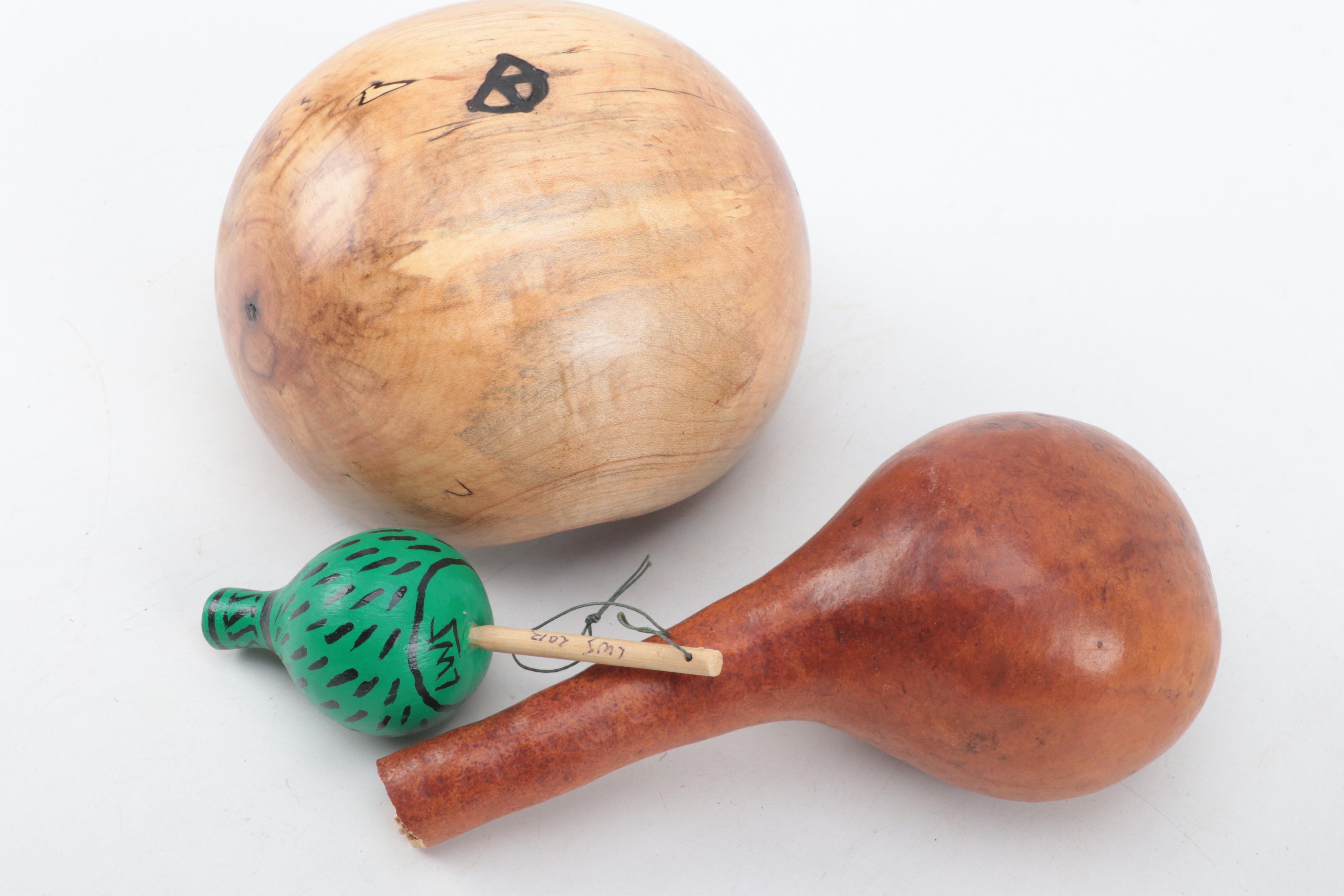 Oxford Gourd Ensemble with Larry Sherman Gourd and Spalted-Maple Bowl