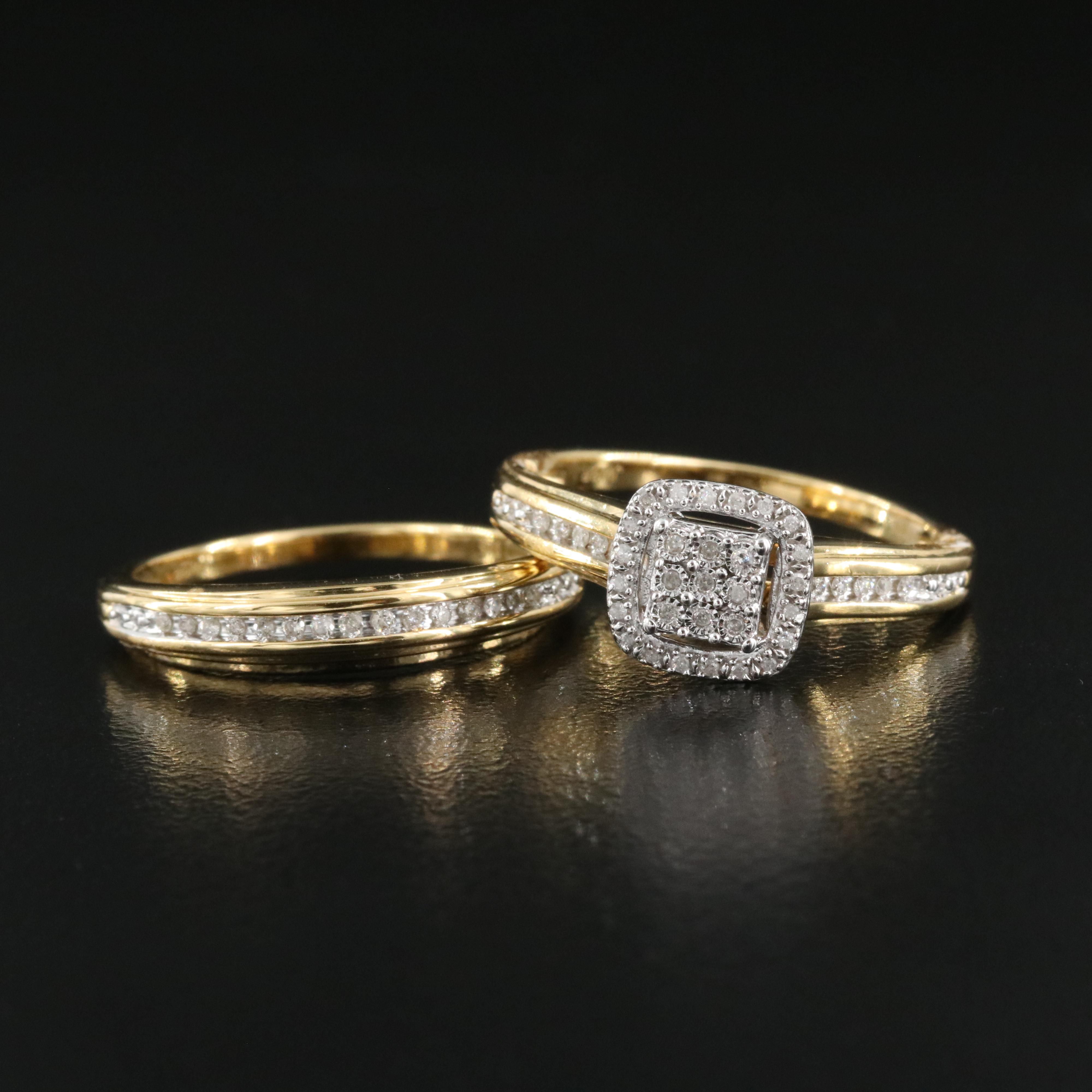Sterling Diamond Ring Set