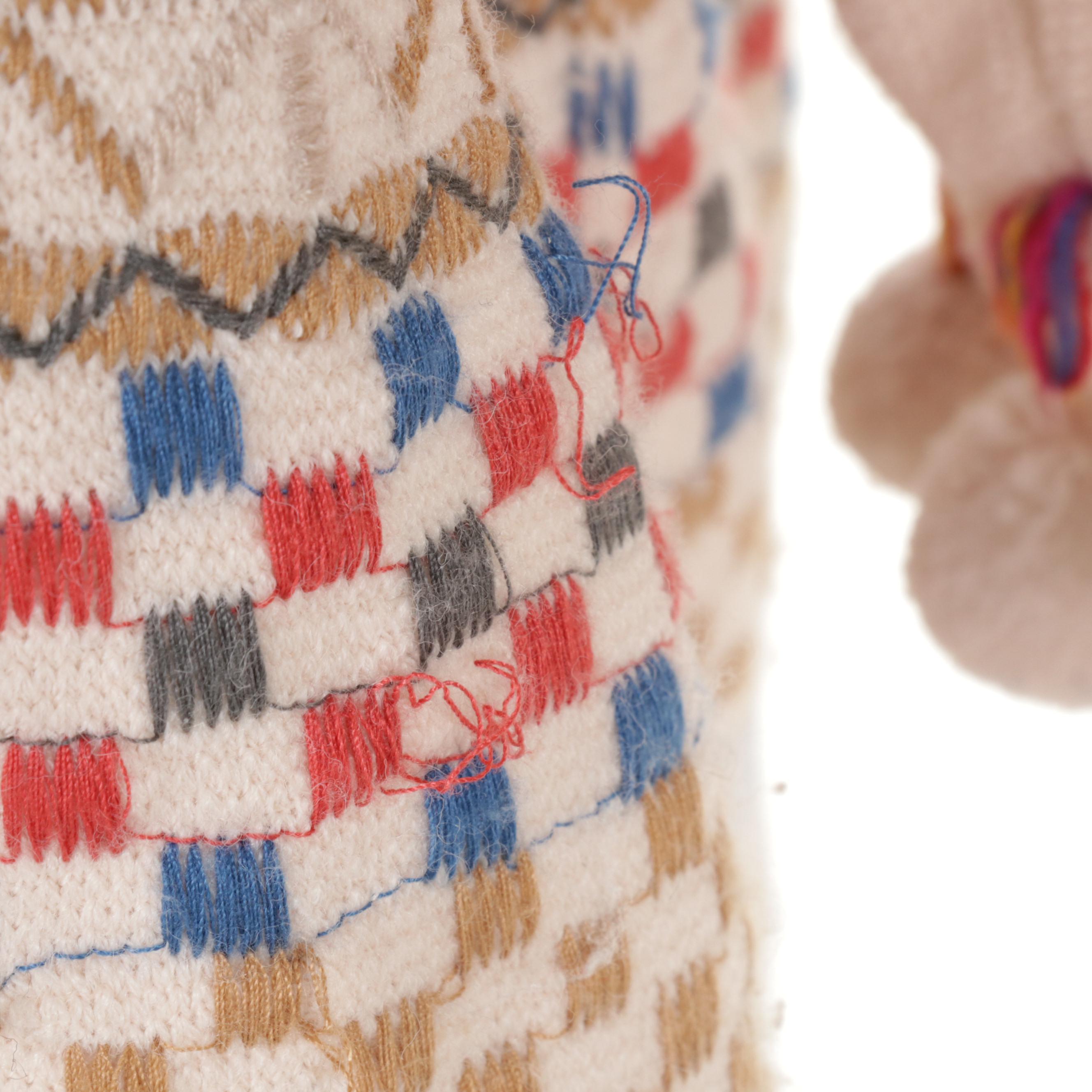 Biya by Johnny Was Cassius Embroidered Pom-Pom Sweater Coat