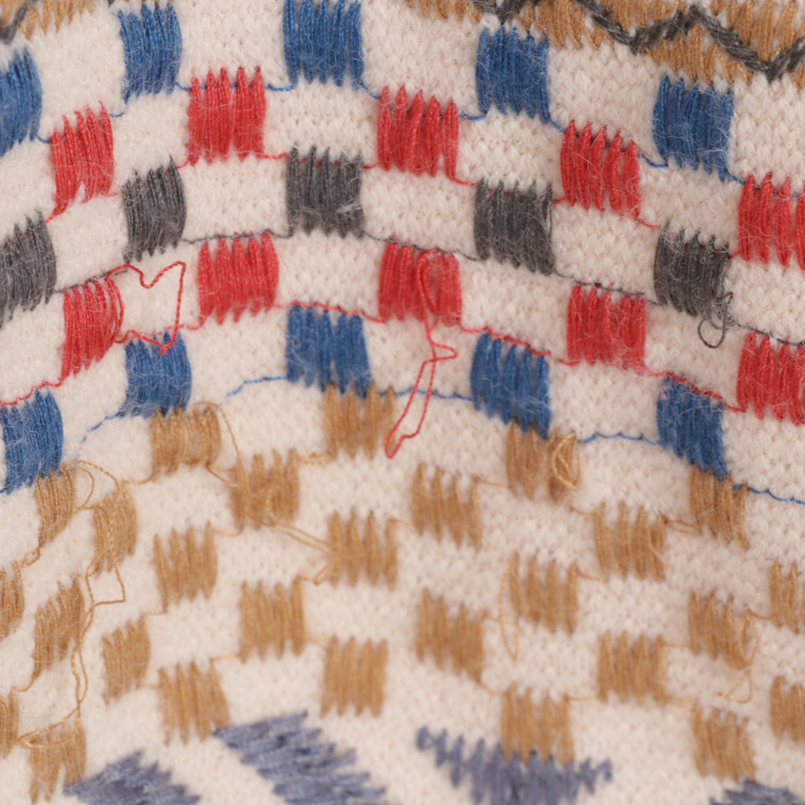 Biya by Johnny Was Cassius Embroidered Pom-Pom Sweater Coat