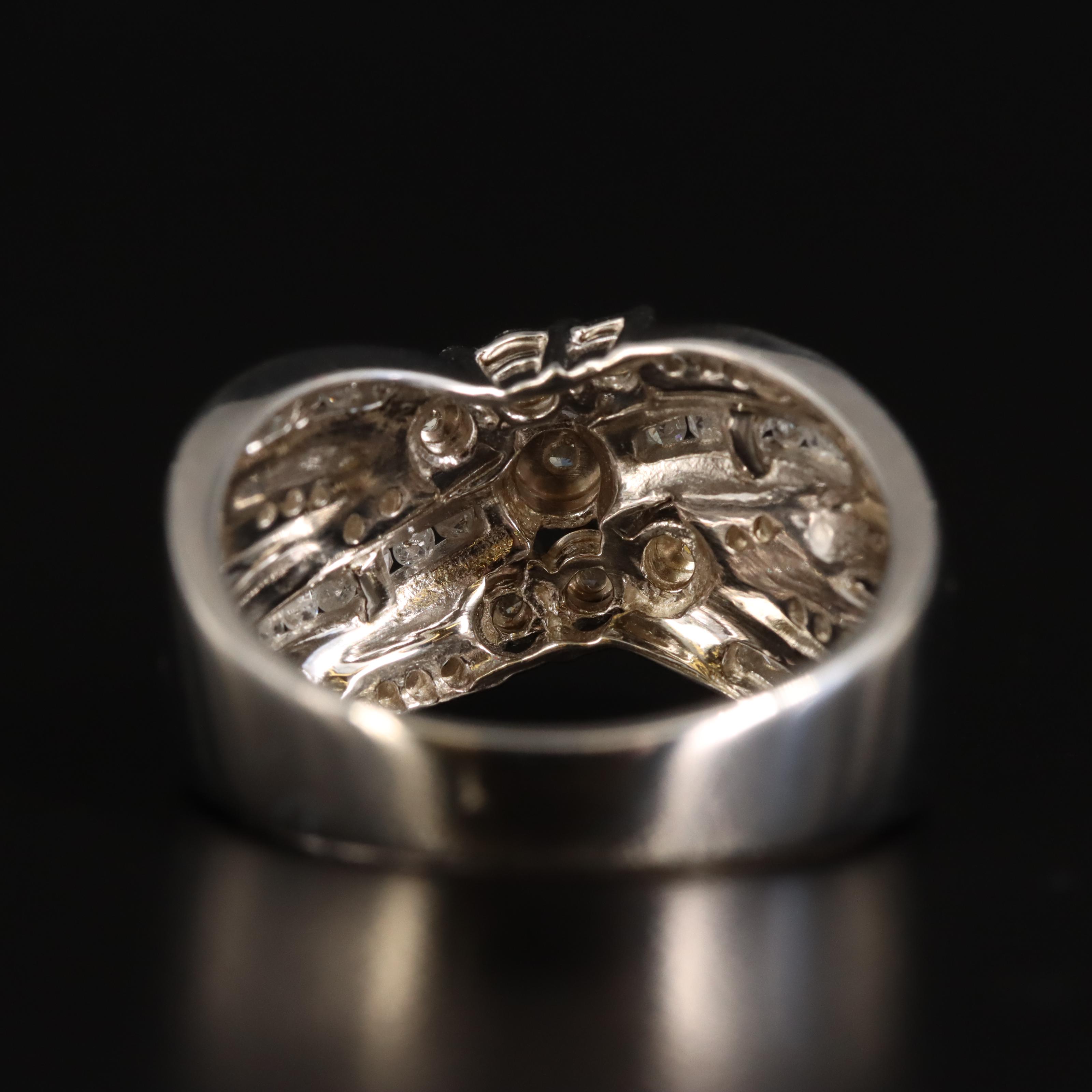 Sterling Diamond Crossover Ring