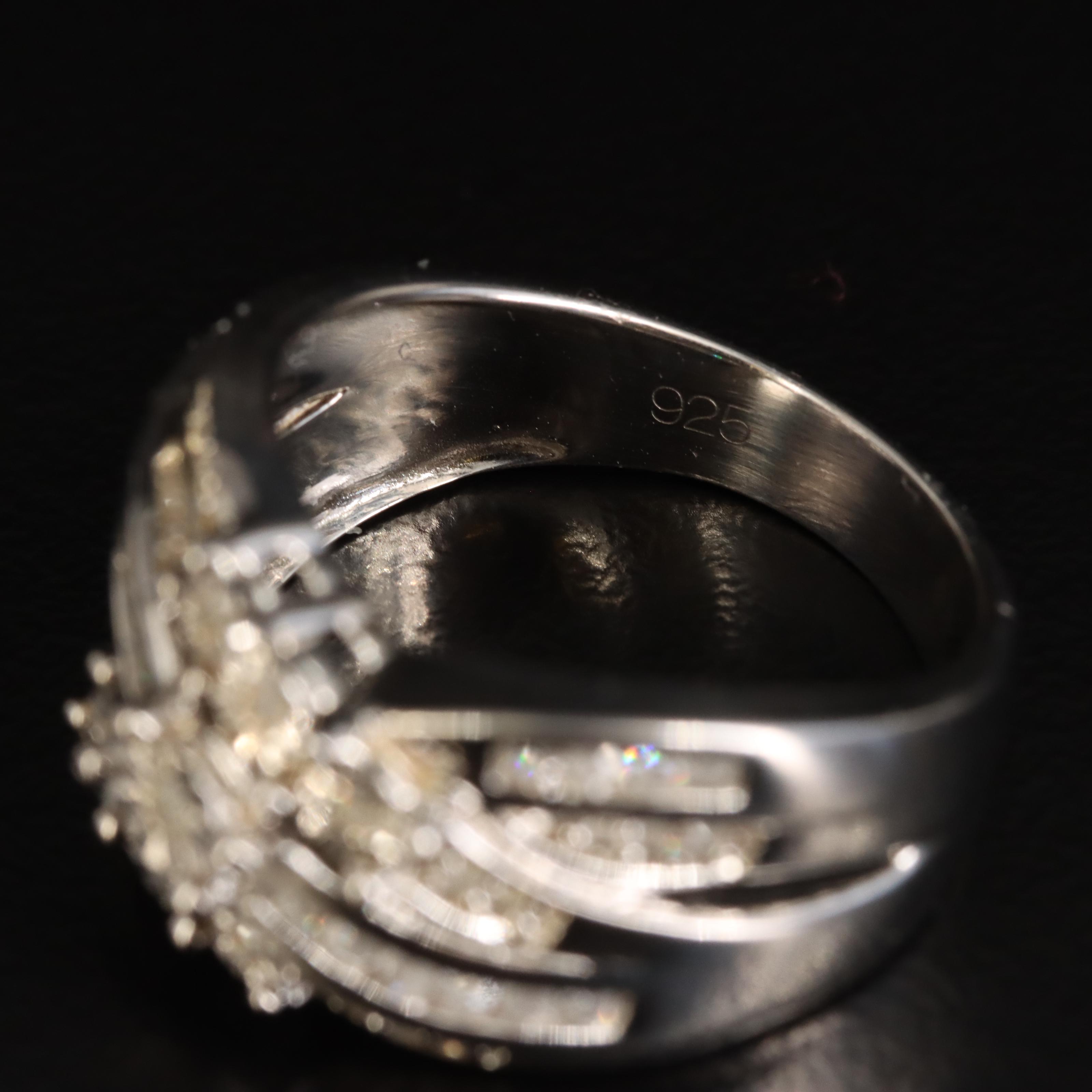 Sterling Diamond Crossover Ring