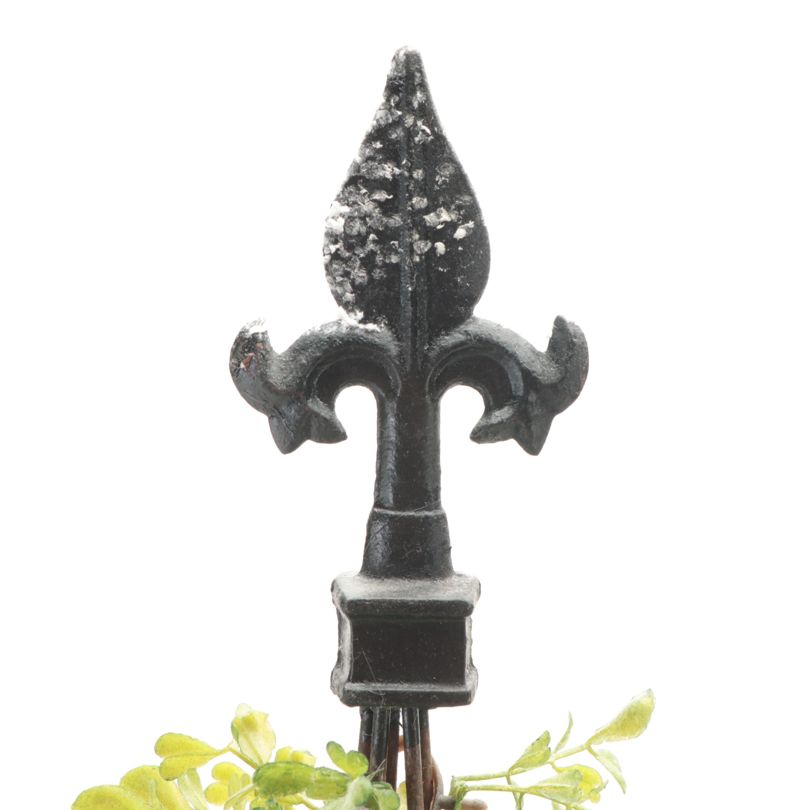 Faux Box Topiaries with Fleur-de-lis Finials