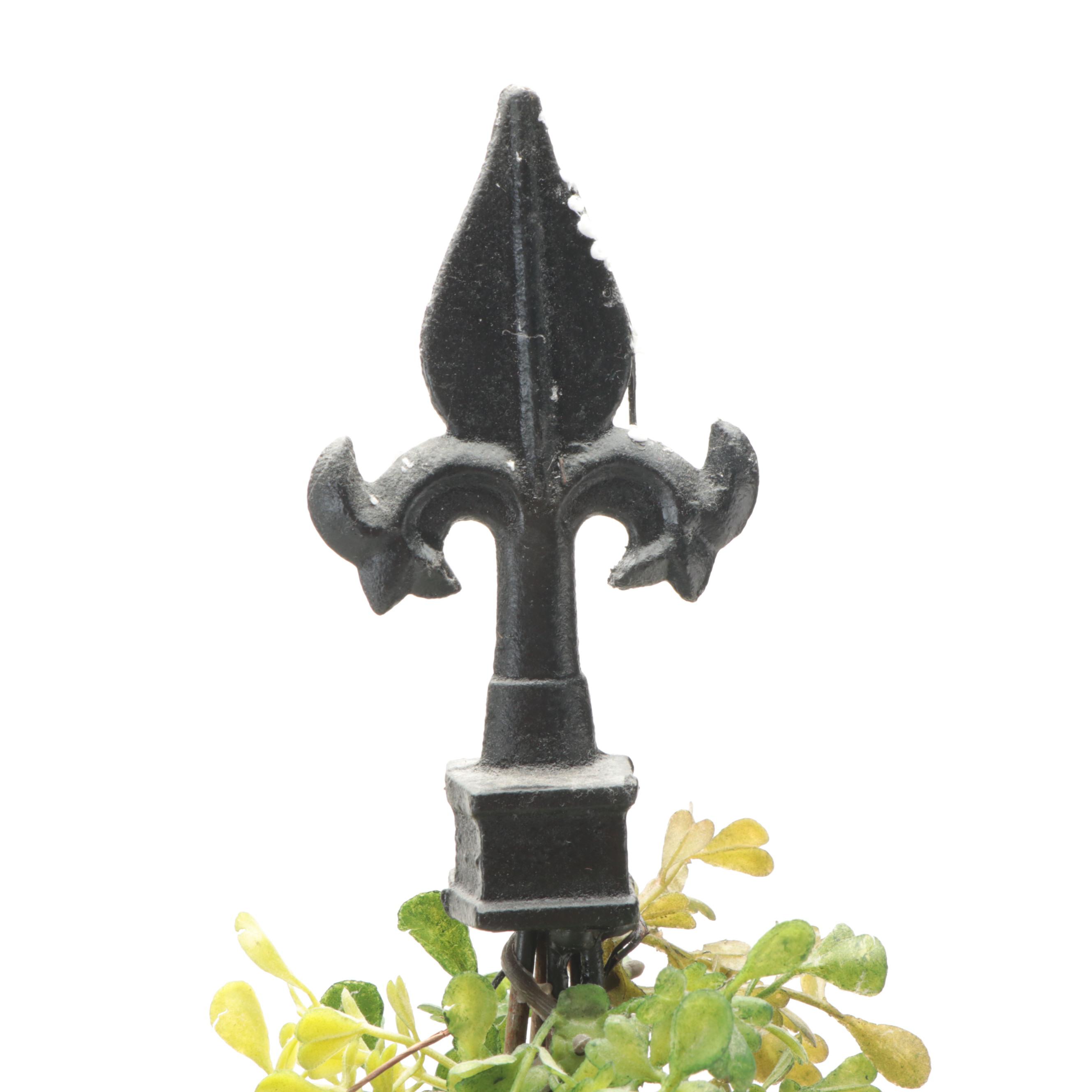 Faux Box Topiaries with Fleur-de-lis Finials