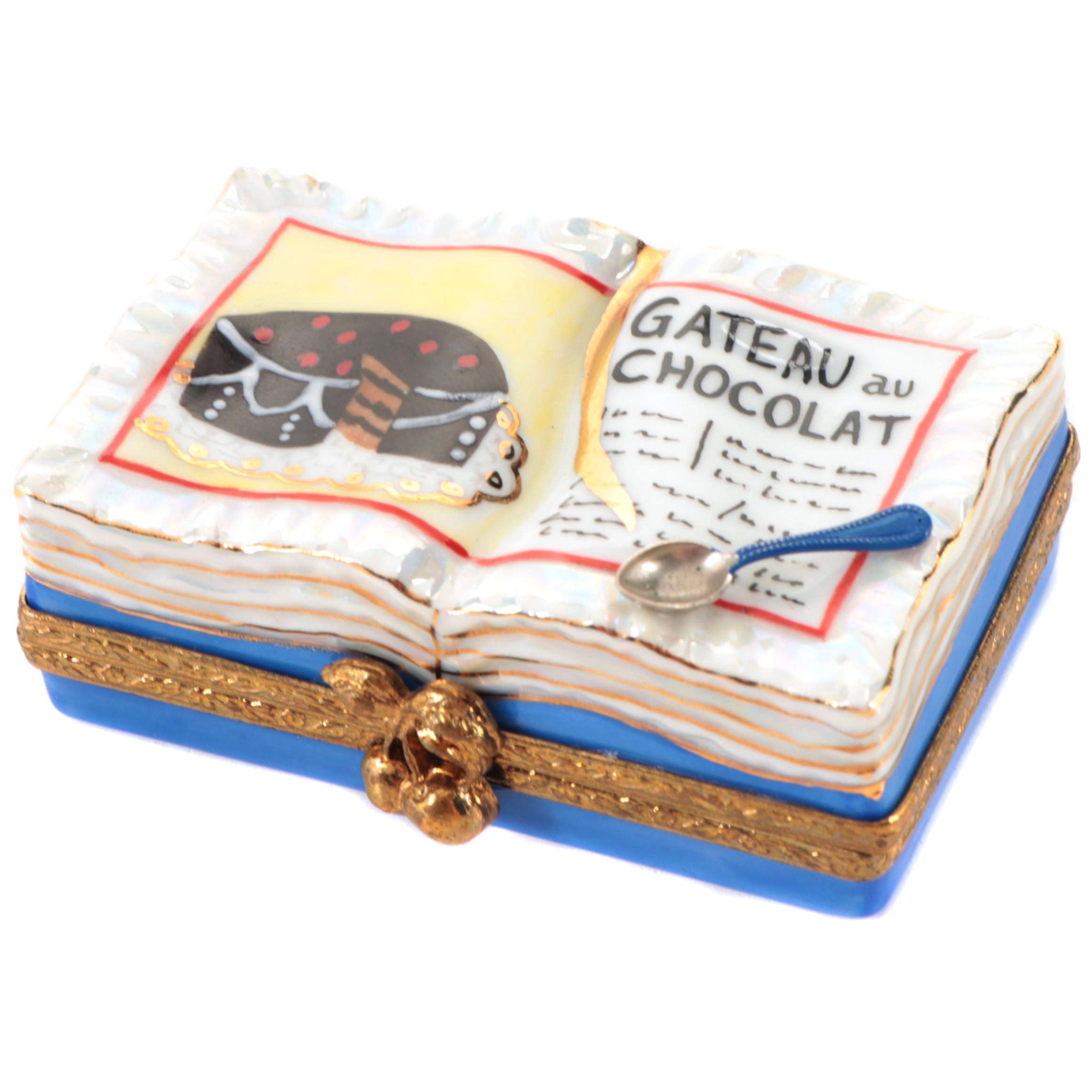 Limoges Gateau Au Chocolat Cookbook Porcelain Box