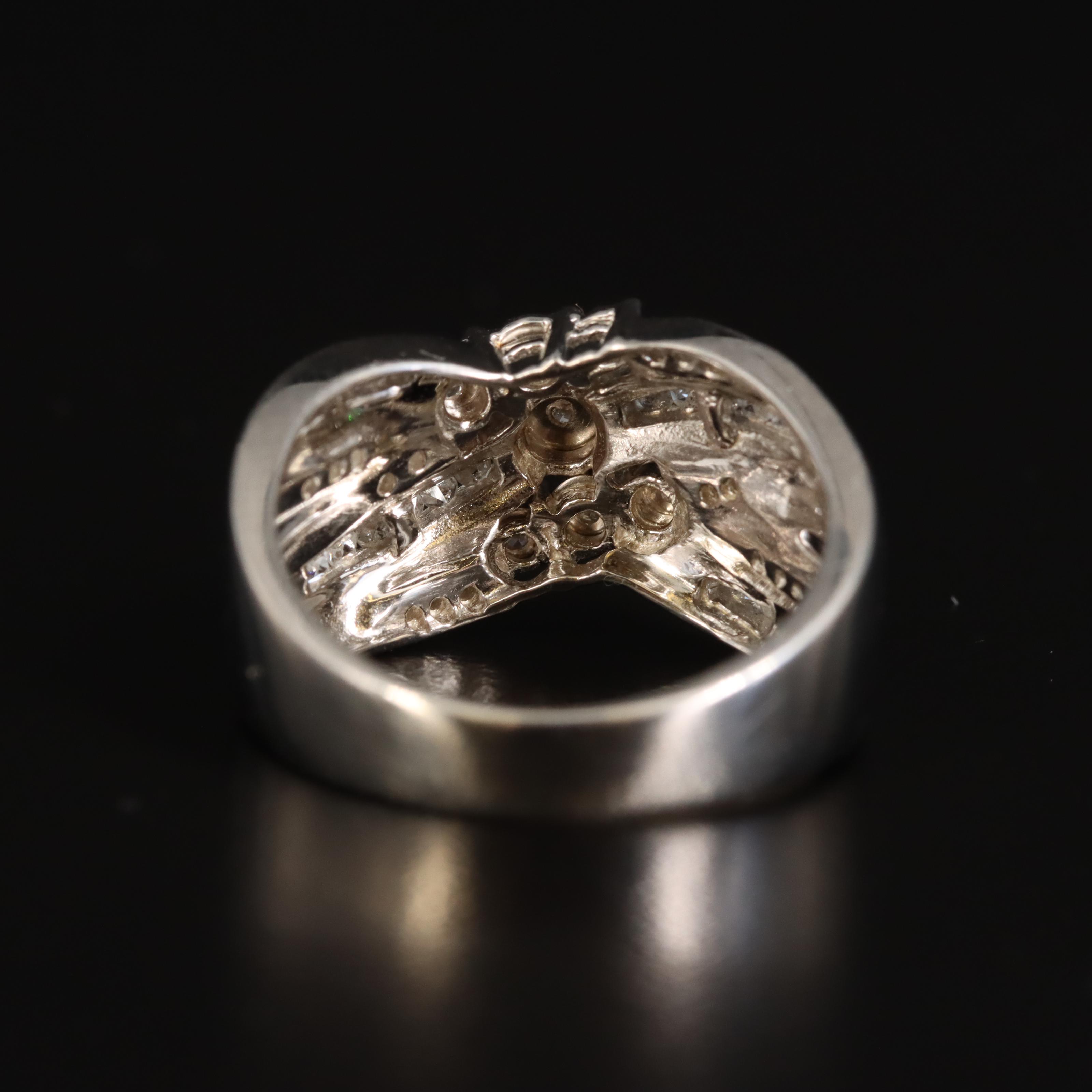 Sterling Diamond Crossover Ring