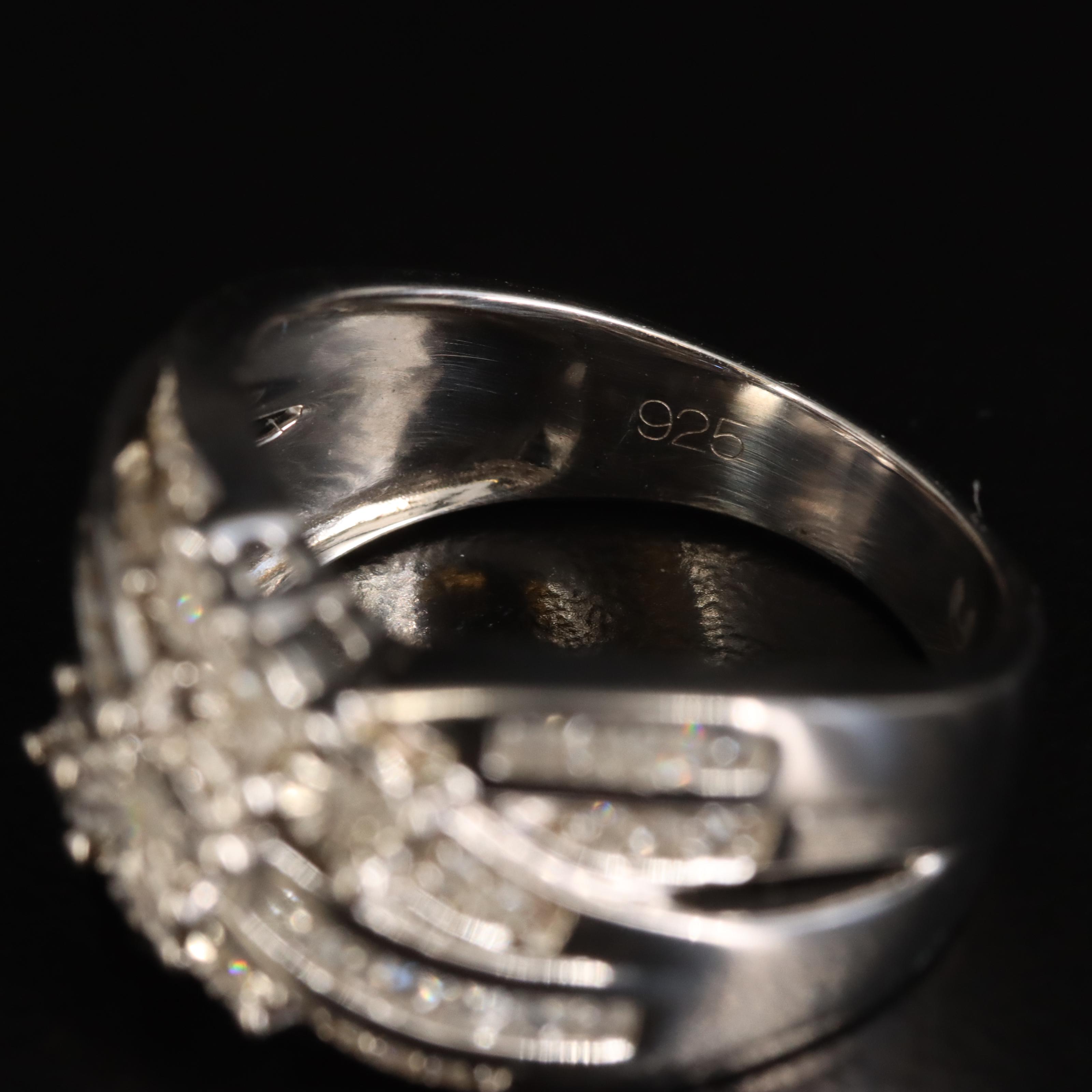 Sterling Diamond Crossover Ring
