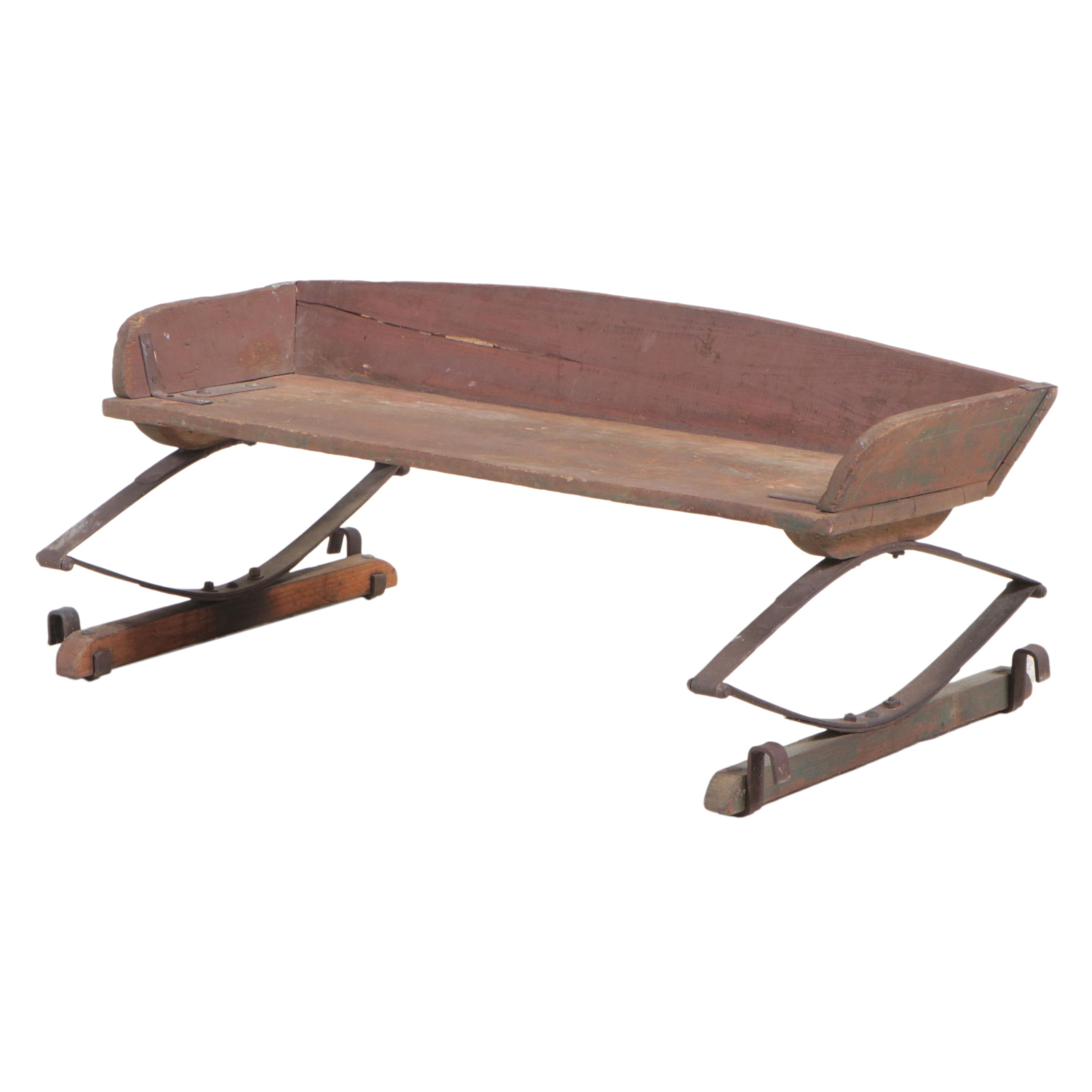 American Paint-Decorated and Spring-Mounted Buggy Seat, Late 19th Century