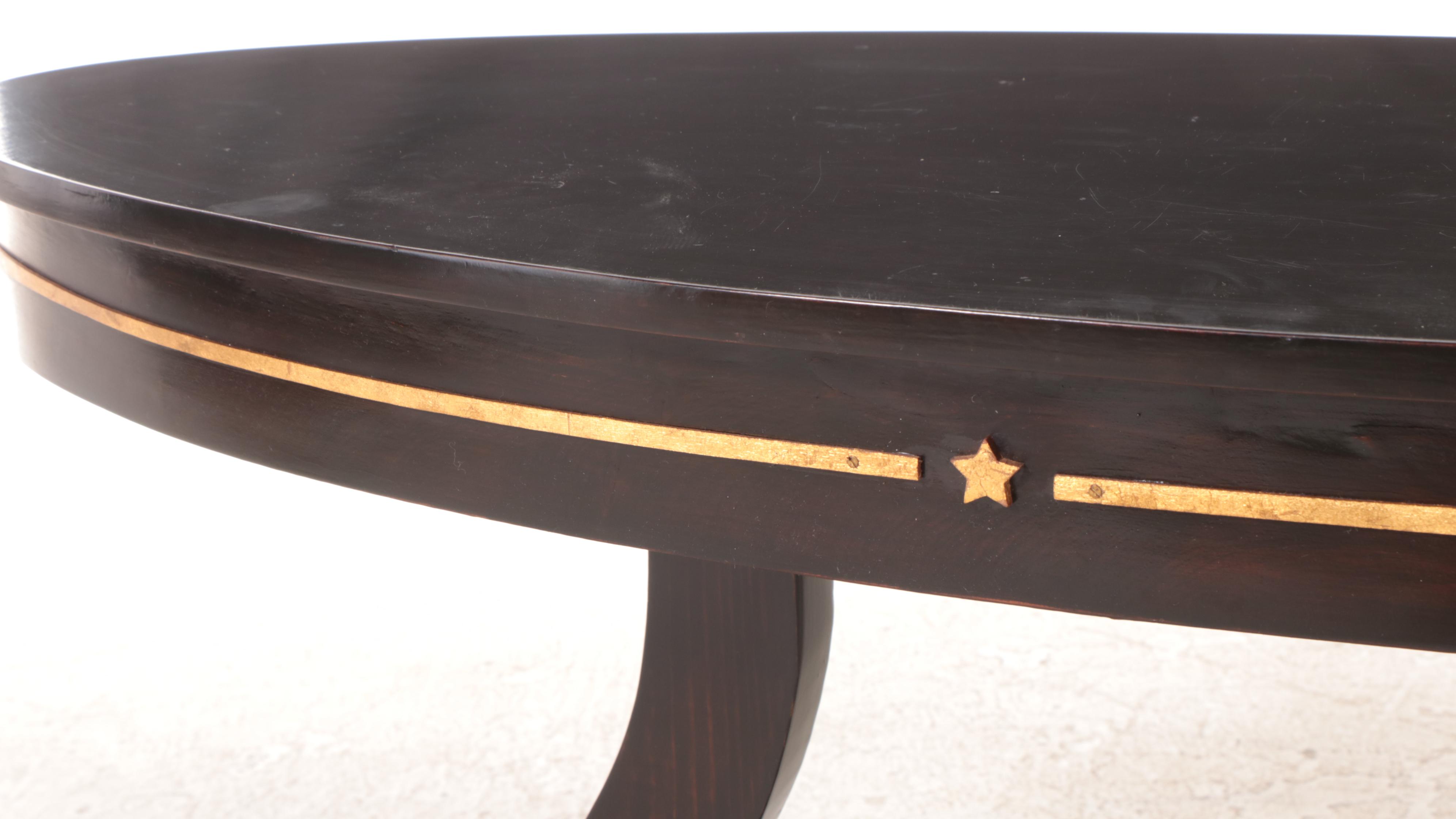 American Empire Style Ebonized and Parcel-Gilt Console Table