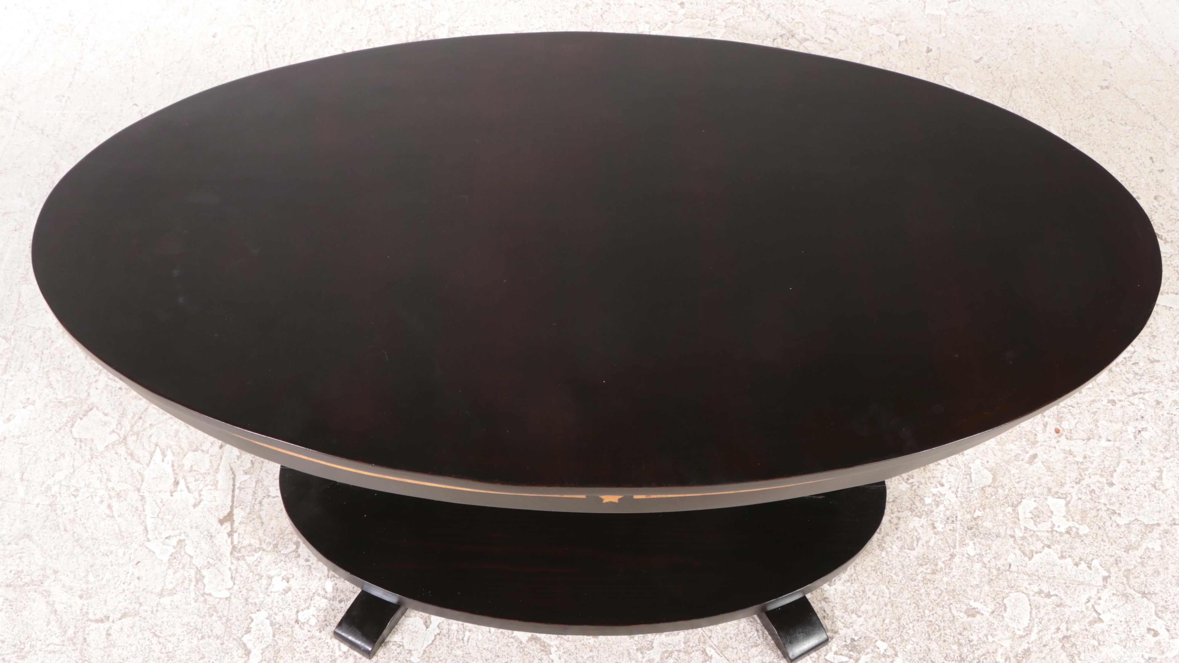 American Empire Style Ebonized and Parcel-Gilt Console Table