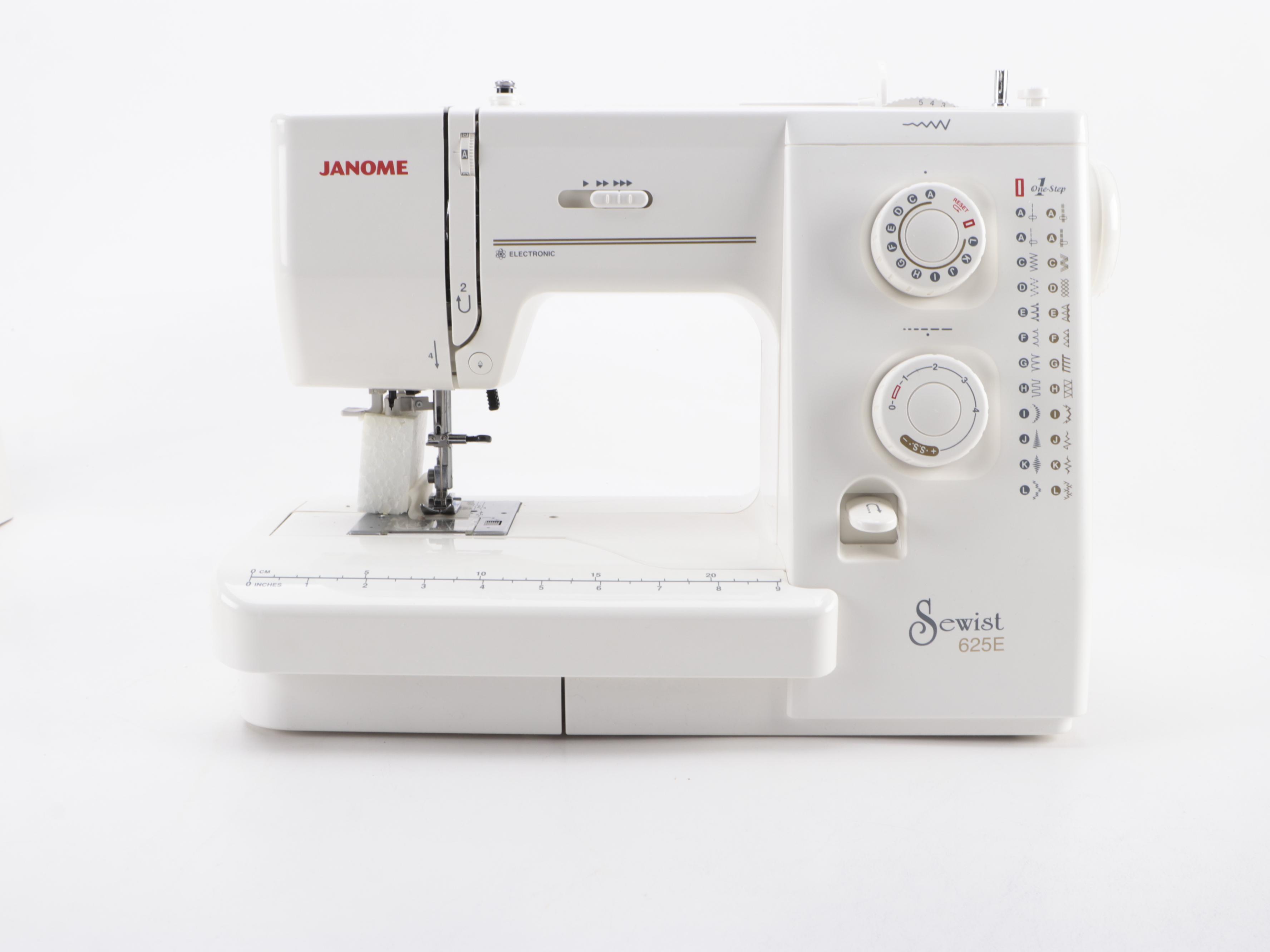 Janome Sewist 625E Electric Sewing Machine with Case and Accessories