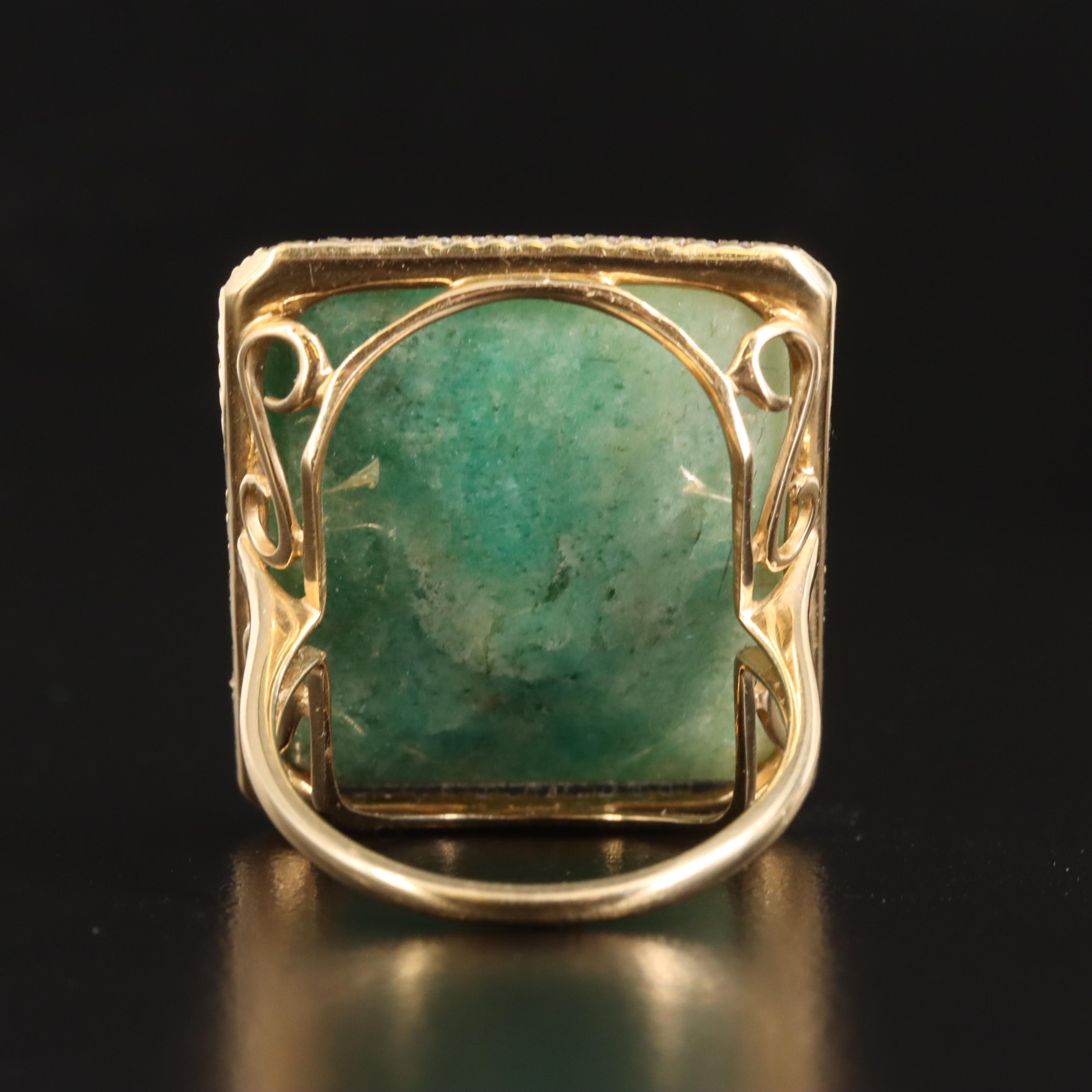 14K Beryl and Diamond Ring