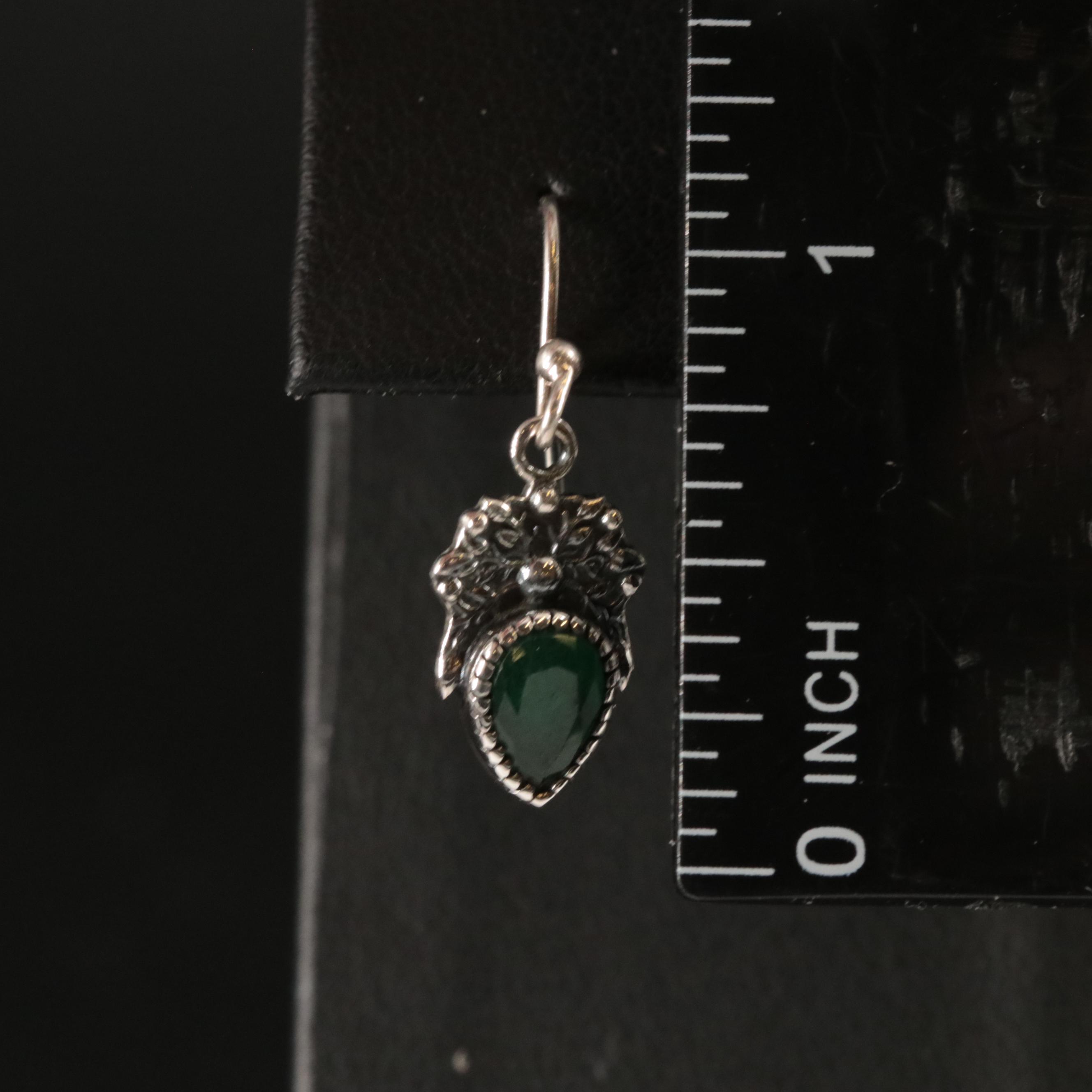 Sterling Emerald Earrings