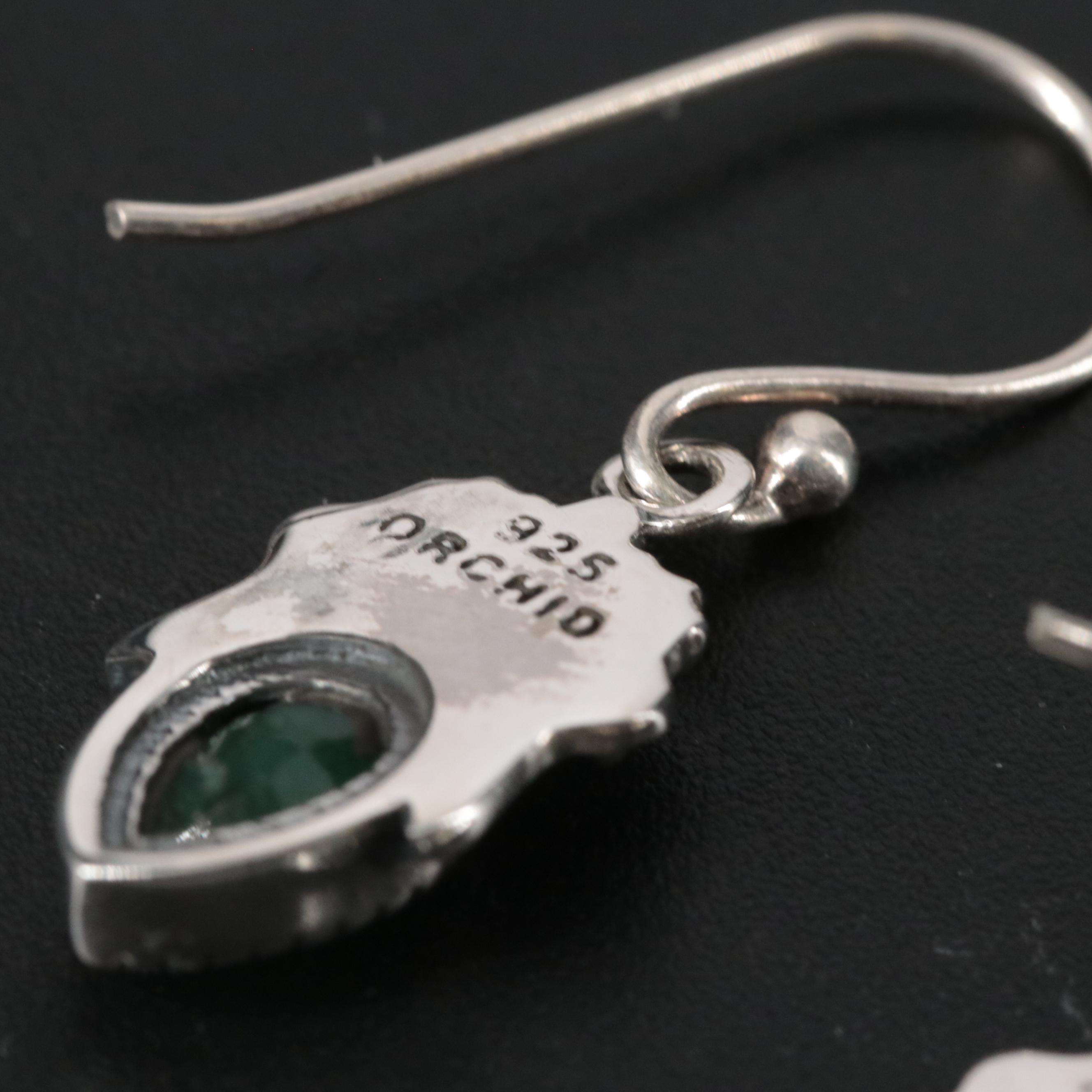 Sterling Emerald Earrings