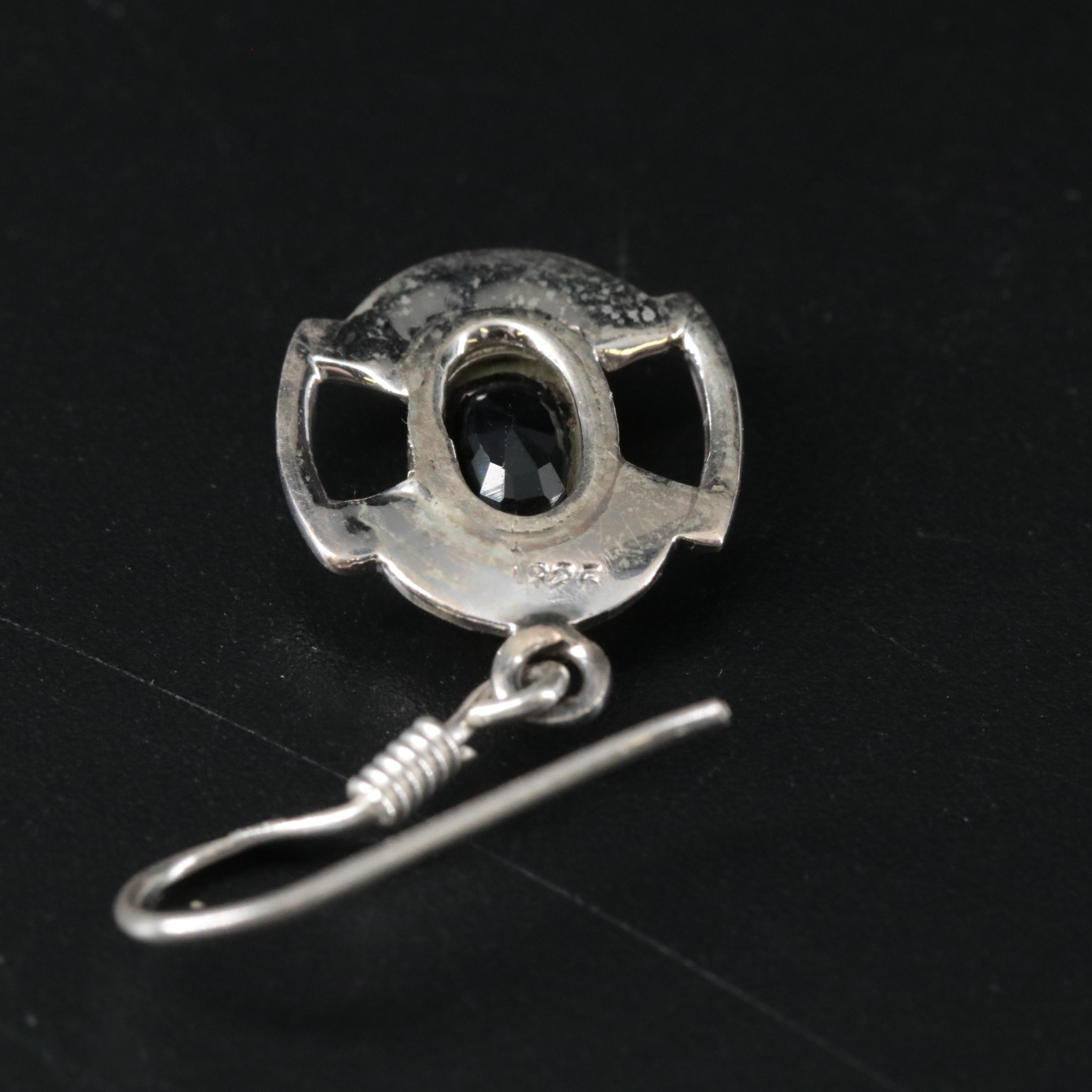 Sterling Sapphire Dangle Earrings