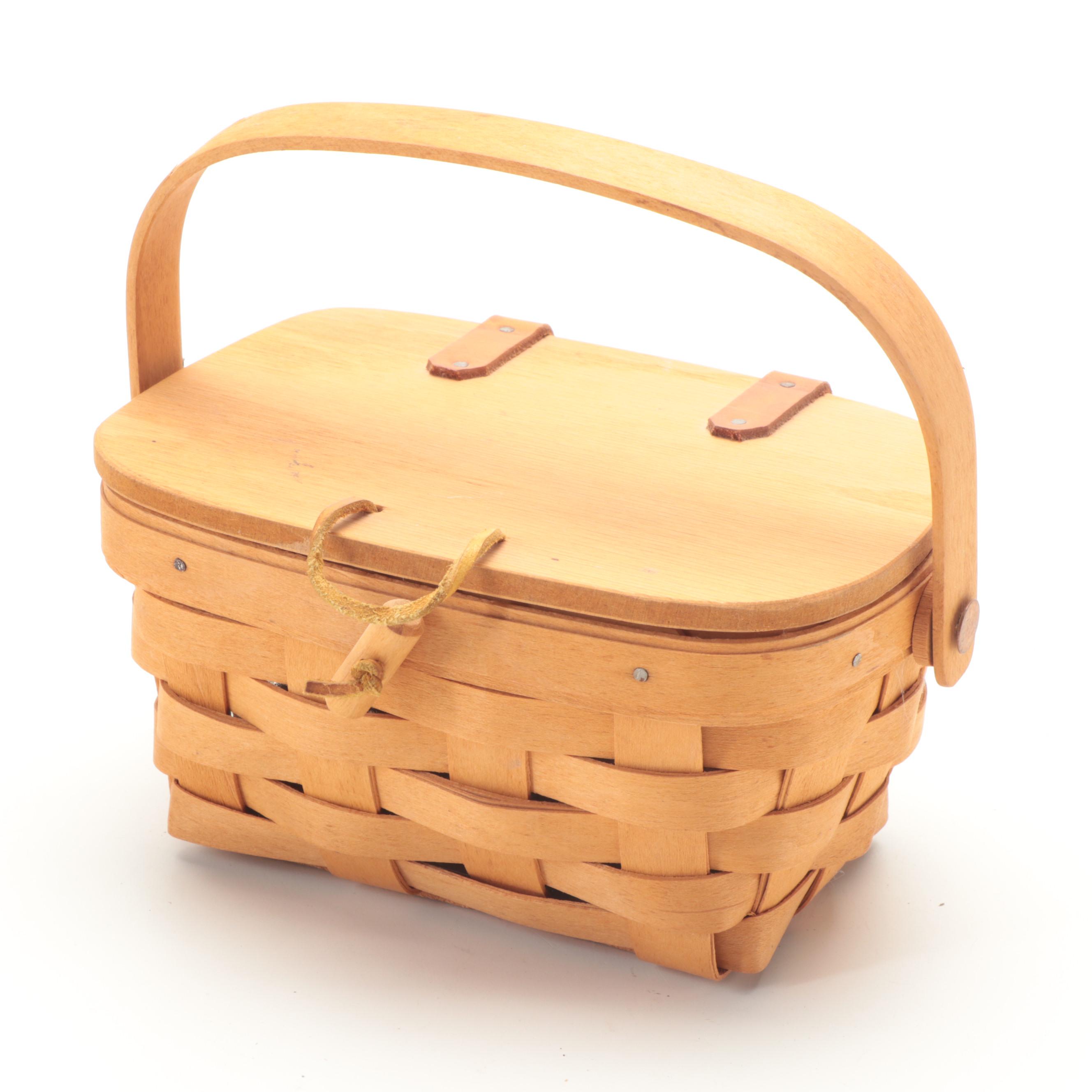 Redmon Picnic Basket with Longaberger Kiddie Purse and Royce Hanging Basket