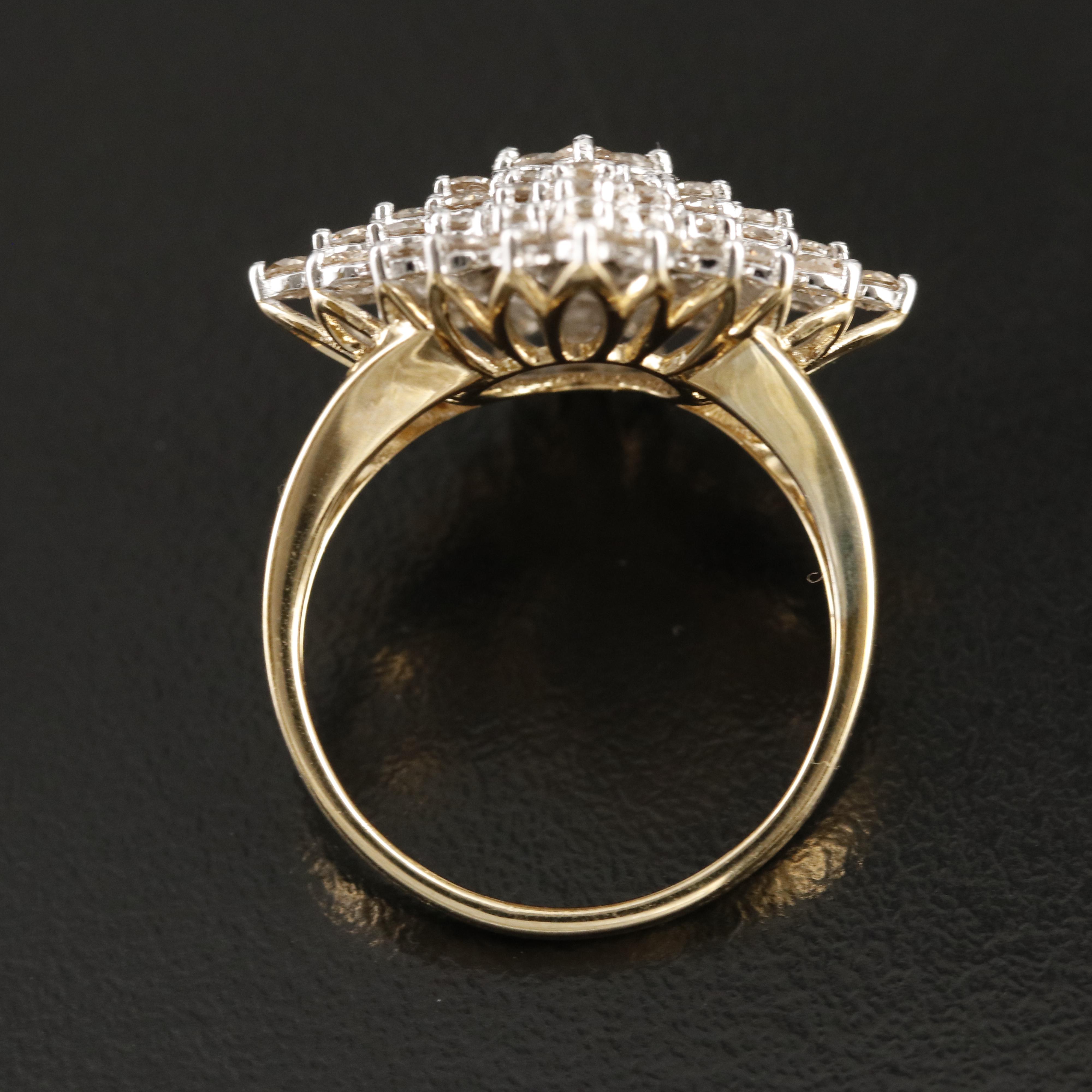 Sterling 2.05 CTW Diamond Pyramid Ring