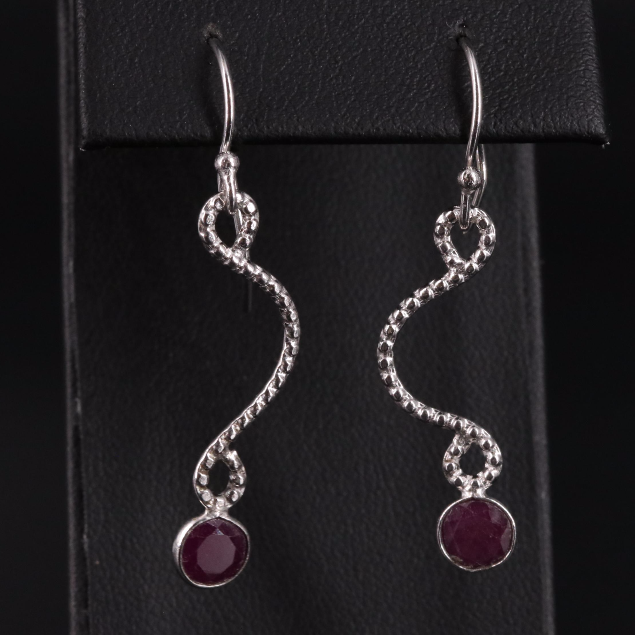 Ruby Bezel Set Earring