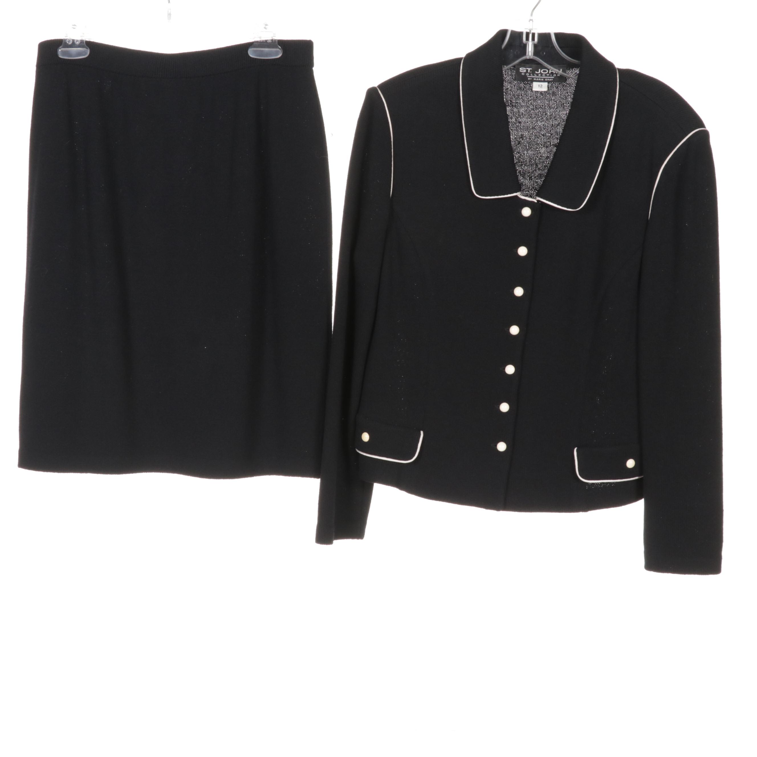 St. John Skirt Suits with Accent Buttons