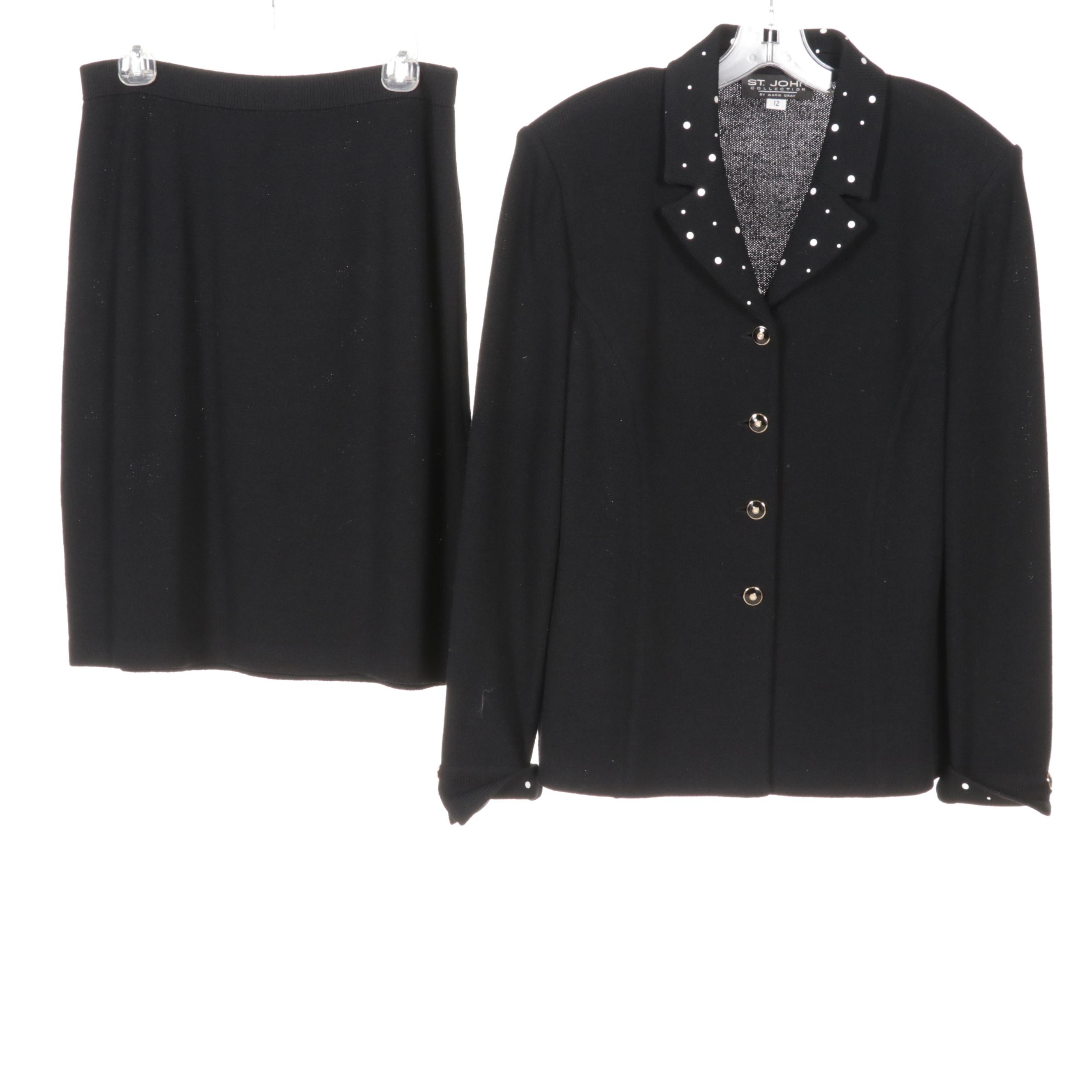 St. John Skirt Suits with Accent Buttons