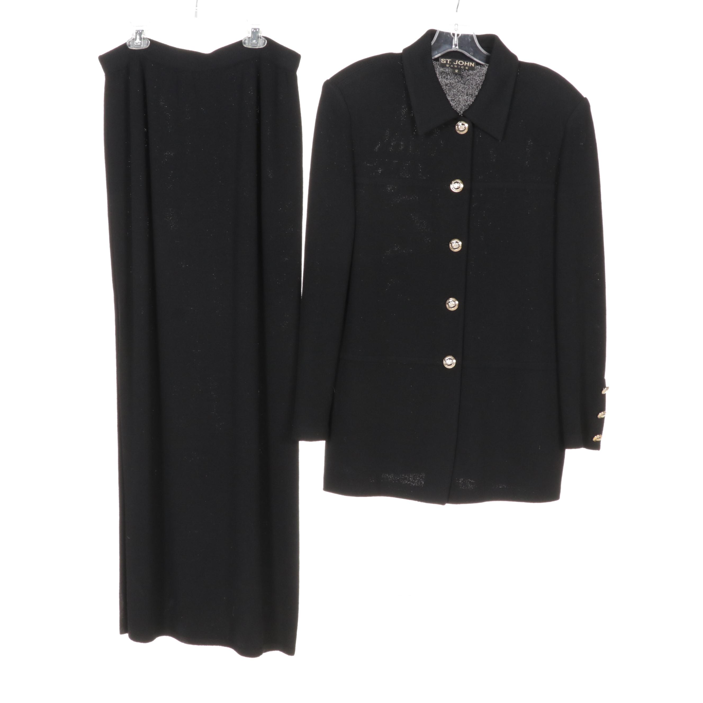 St. John Skirt Suits with Accent Buttons