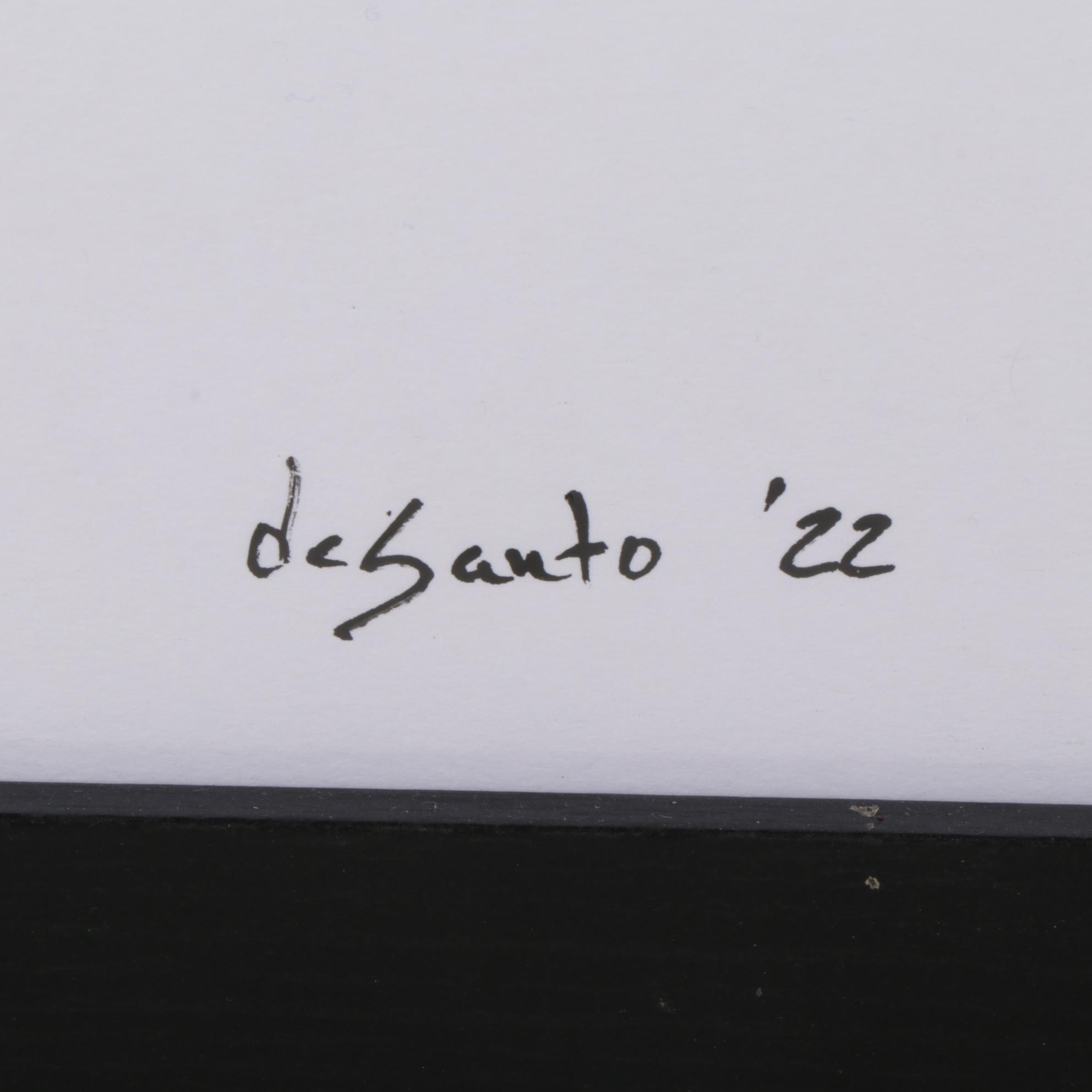 deSanto Figural Acrylic Ink Drawings of Male Nude Model, 2022