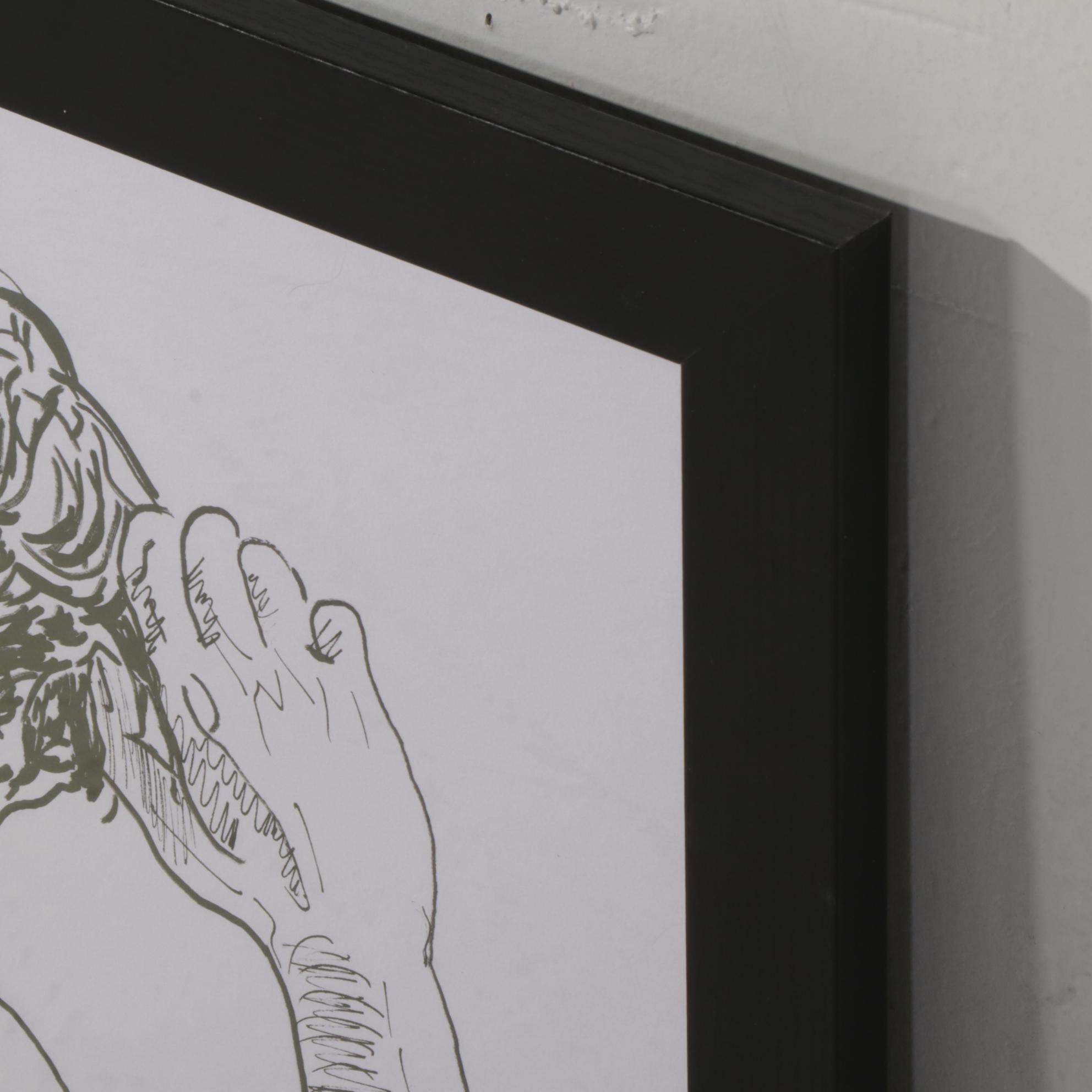 deSanto Figural Acrylic Ink Drawings of Male Nude Model, 2022