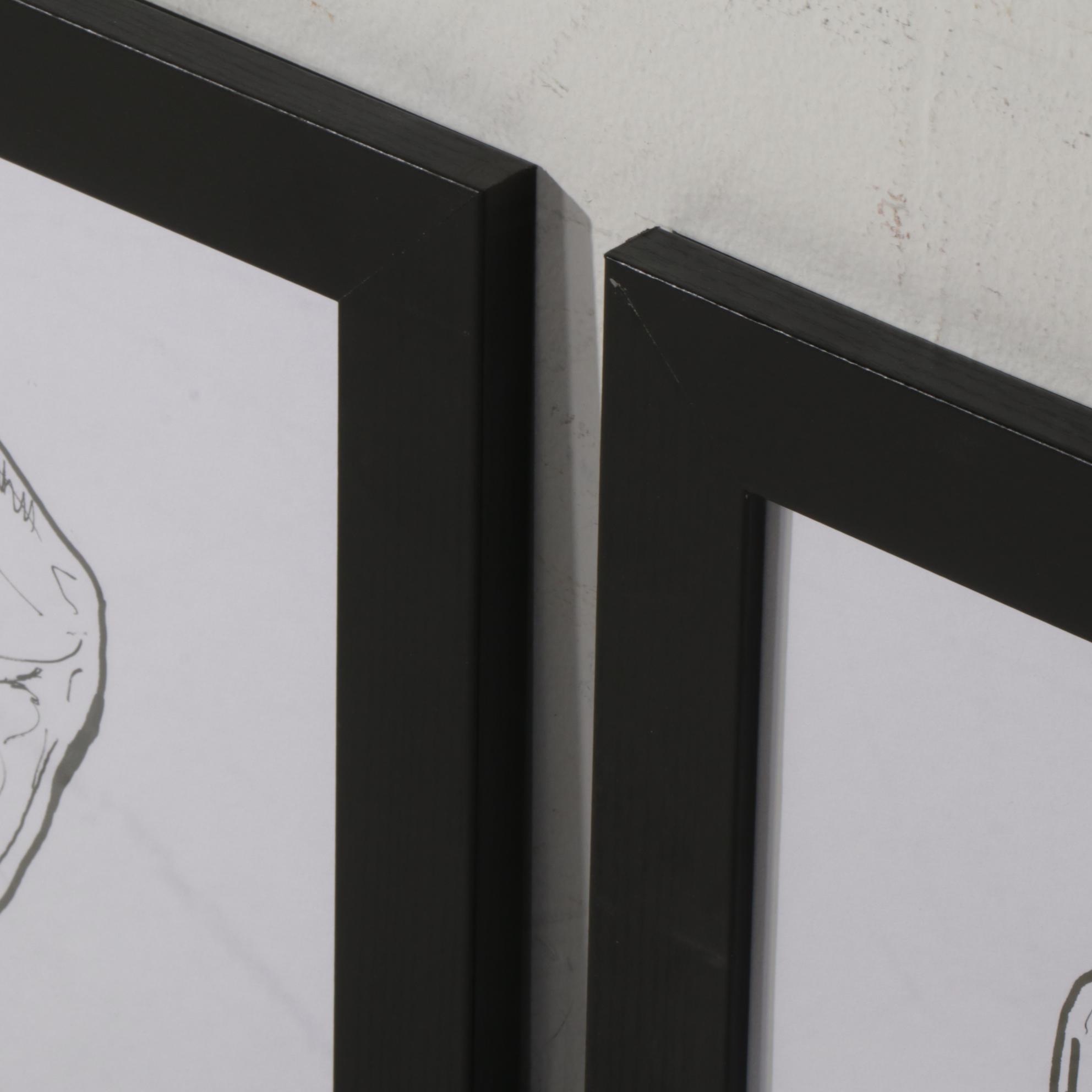 deSanto Figural Acrylic Ink Drawings of Male Nude Model, 2022