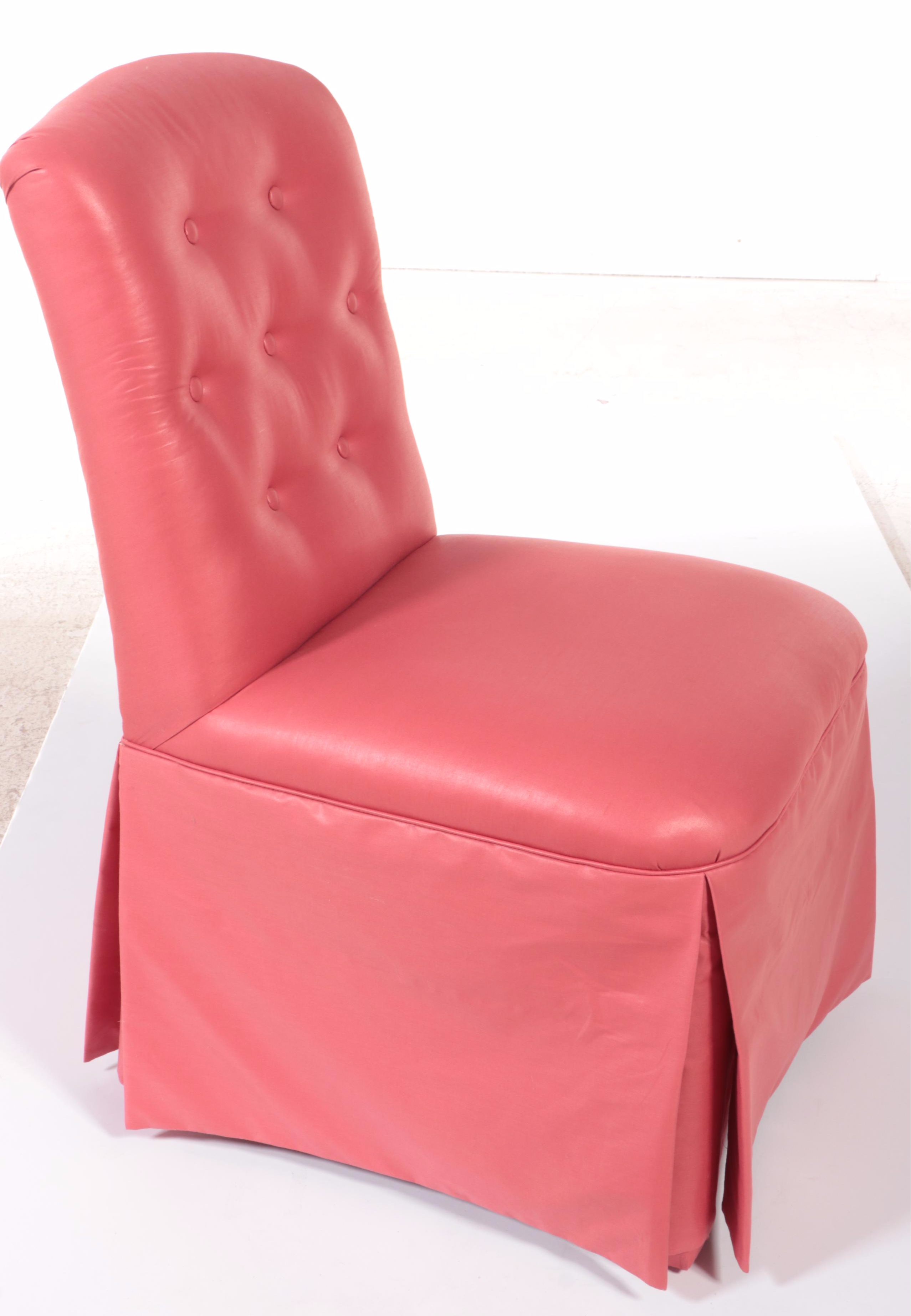 Custom-Upholstered and Buttoned-Down Side Chair, Late 20th Century