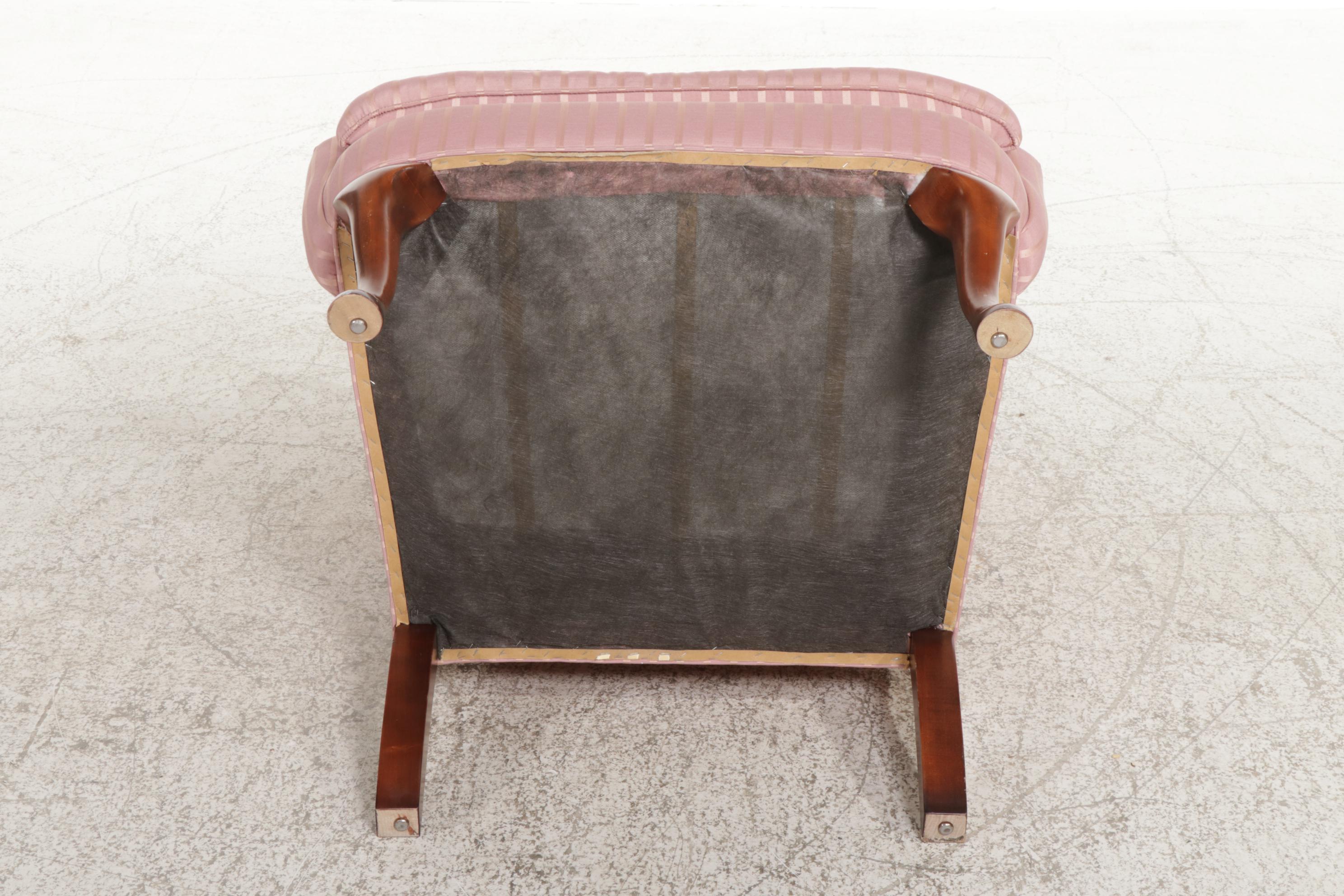 Laine Upholstering Co. Queen Anne Style Wingback Chair, Late 20th Century