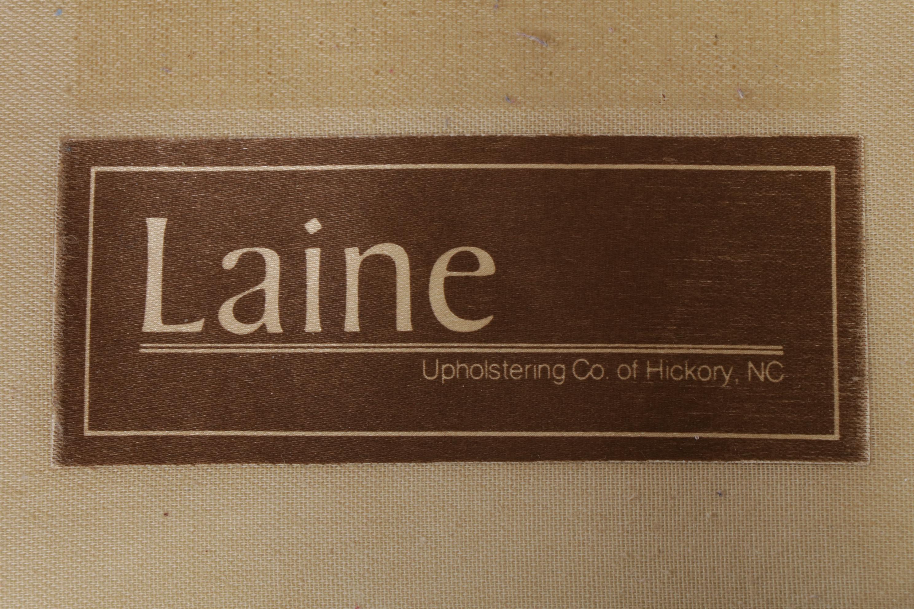 Laine Upholstering Co. Queen Anne Style Wingback Chair, Late 20th Century