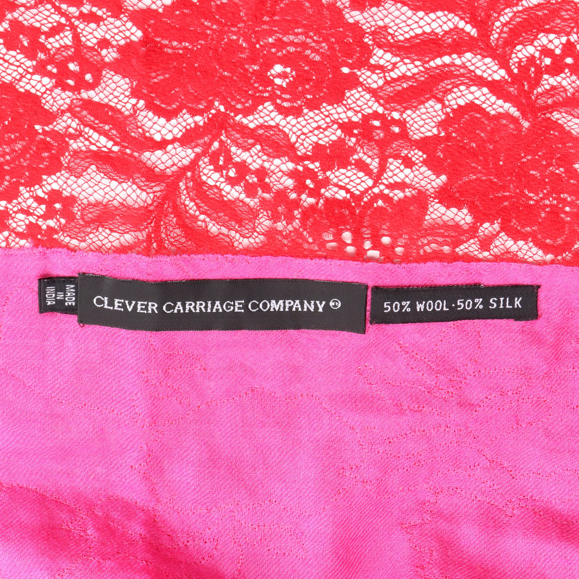 Clever Carriage Company Lace Trimmed Wool/Silk Scarf